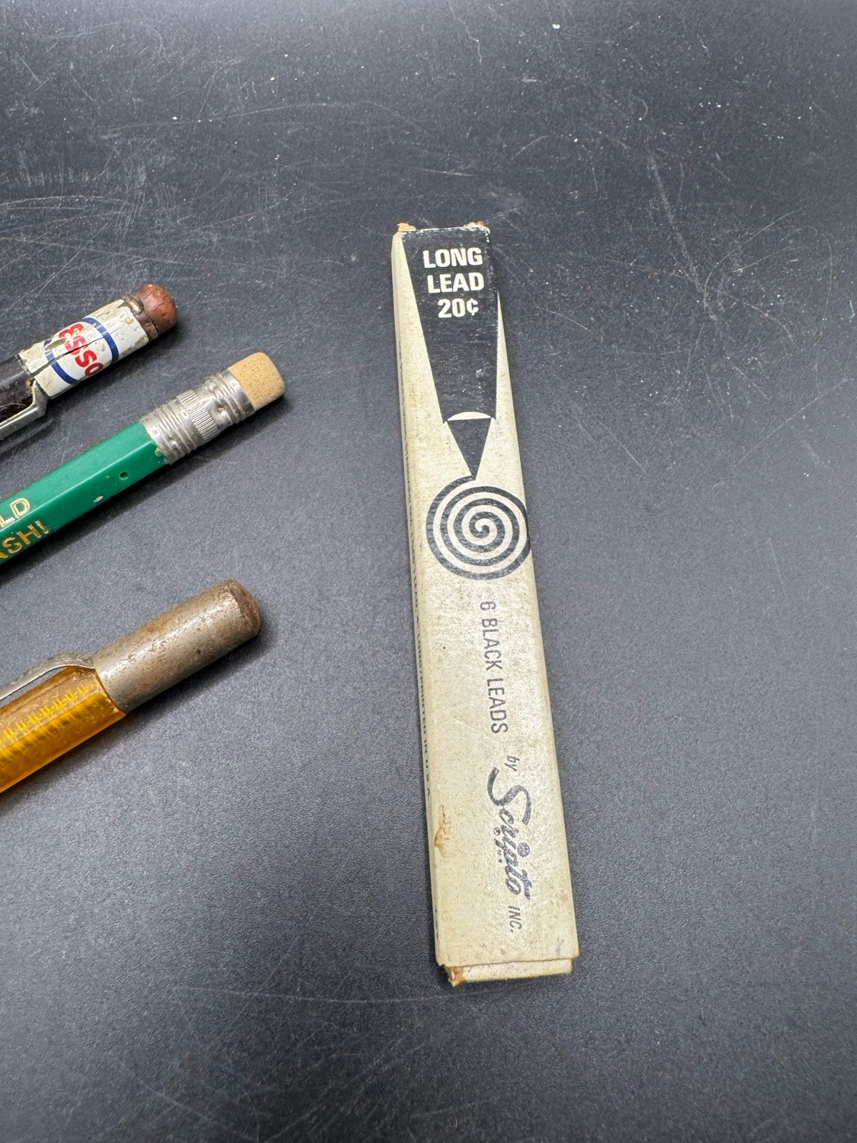 Vintage Mechanical Pencil Lot Esso Gas Oil Advertising Scripto *Full Refill Box*