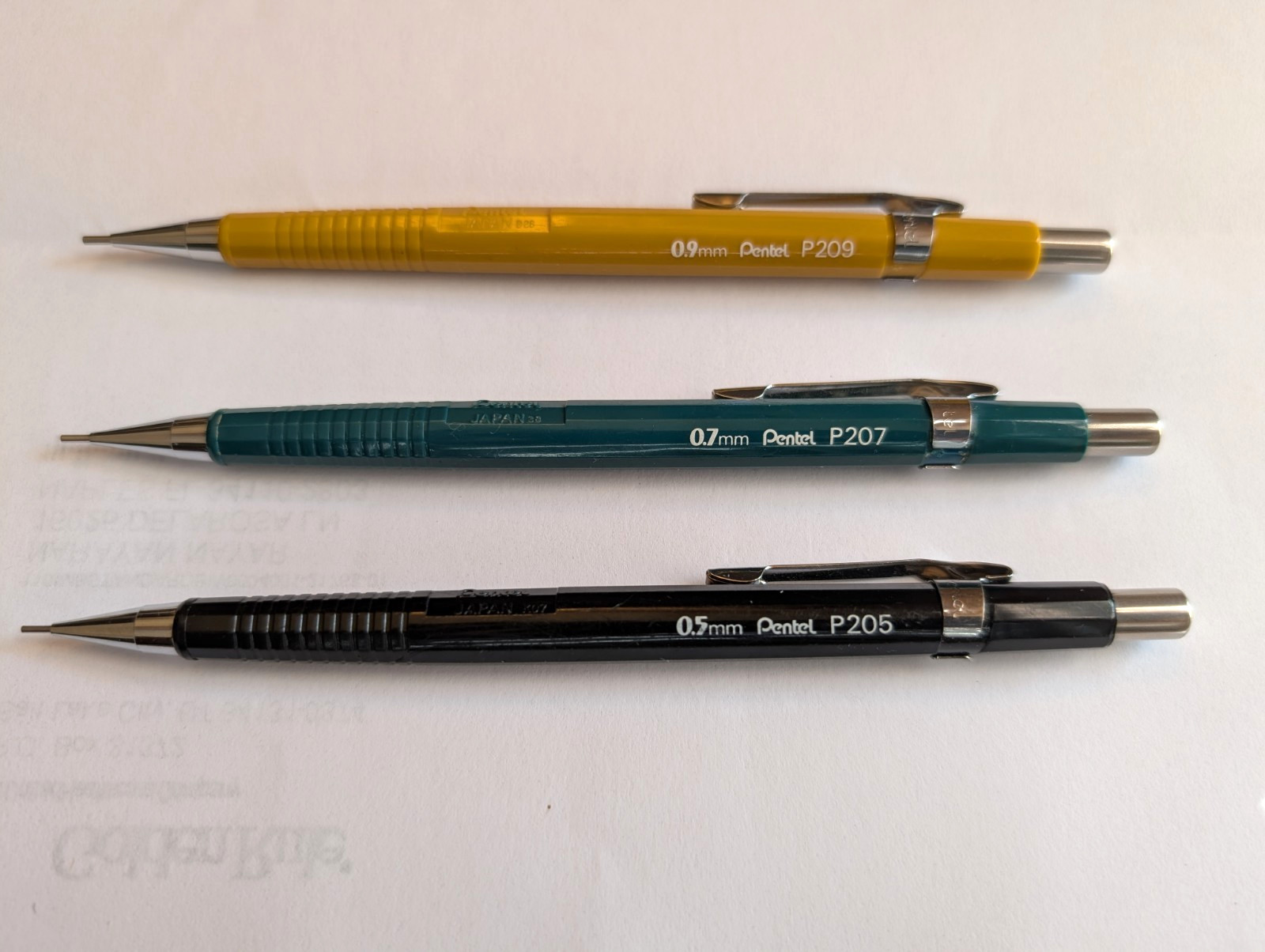 Pentel P200 Mechanical Pencil Set of 3 – 0.5mm 0.7mm 0.9mm