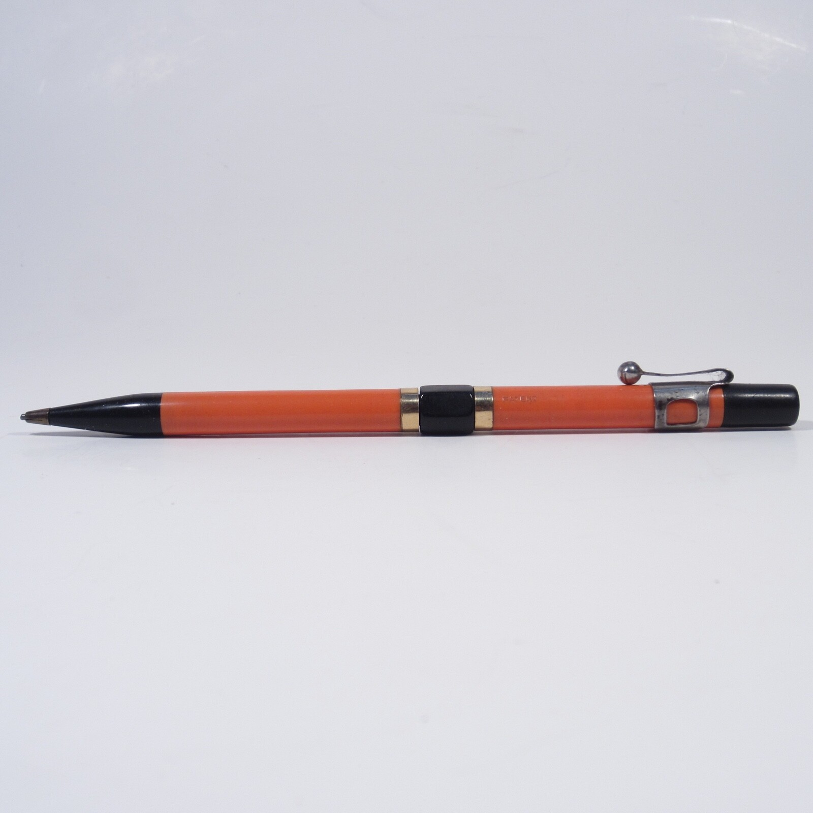 Vintage Antique Listo “Center Turn” Mechanical Pencil Orange Black Gold No 20?