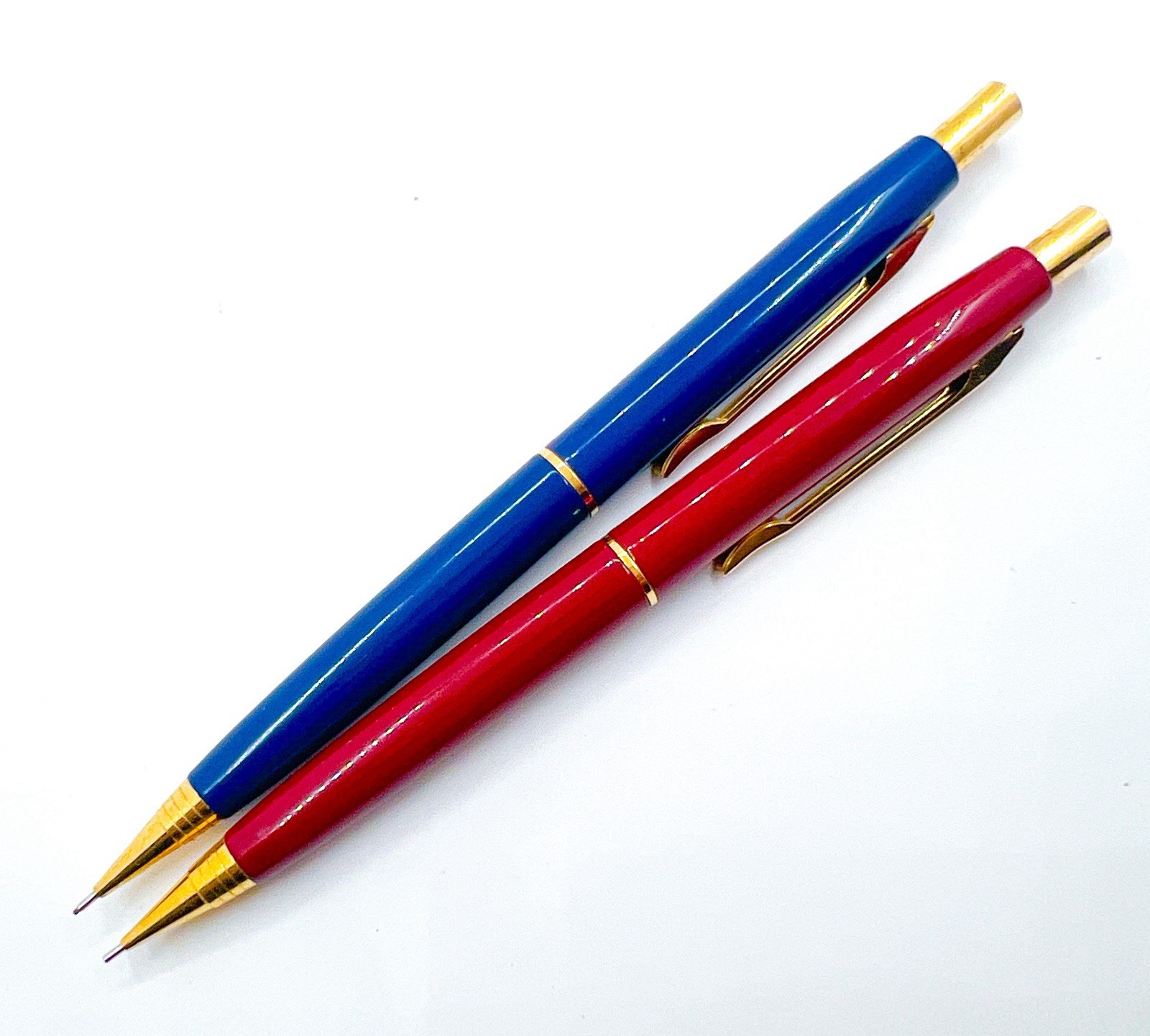 NOS Platinum Mechanical Pencil 0.5mm 2pcs Set Blue & Red Functional