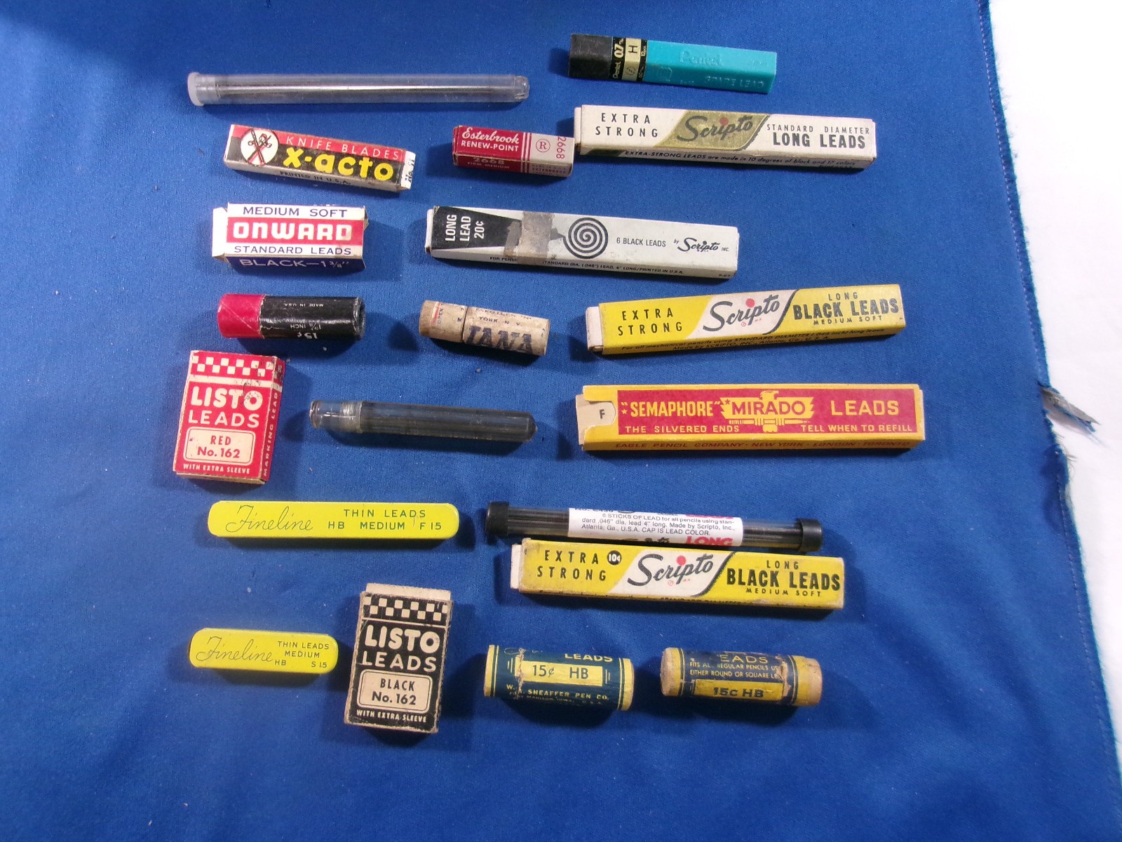 Various Lot of 20 Vintage Mechanical Pencil Lead In Original Containers