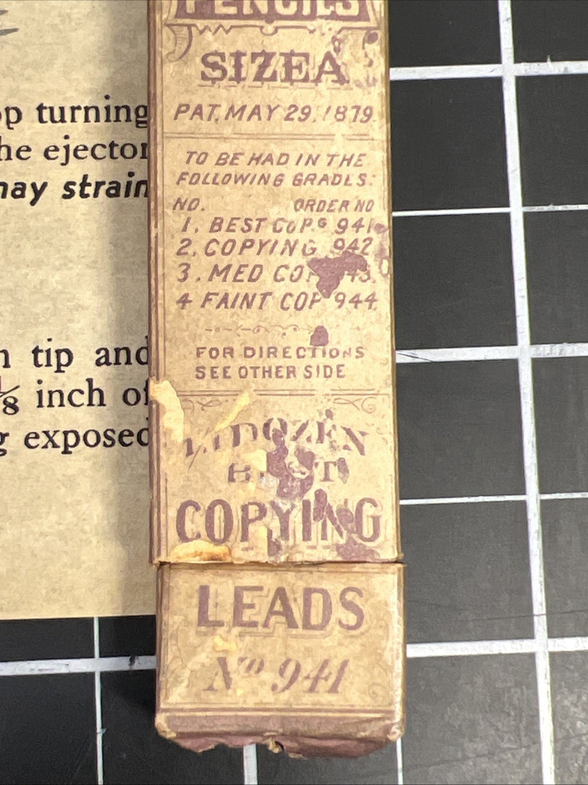 1929 Popeye Mechanical Pencil Eagle Company Original Box 944 Copying Leads 1920s