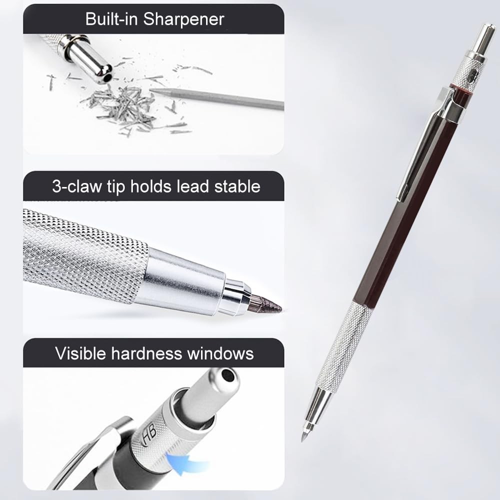 200pcs Mechanical Pencil Lead 2.0 Mm Colored Lead Refills with 1 Mechanical P…