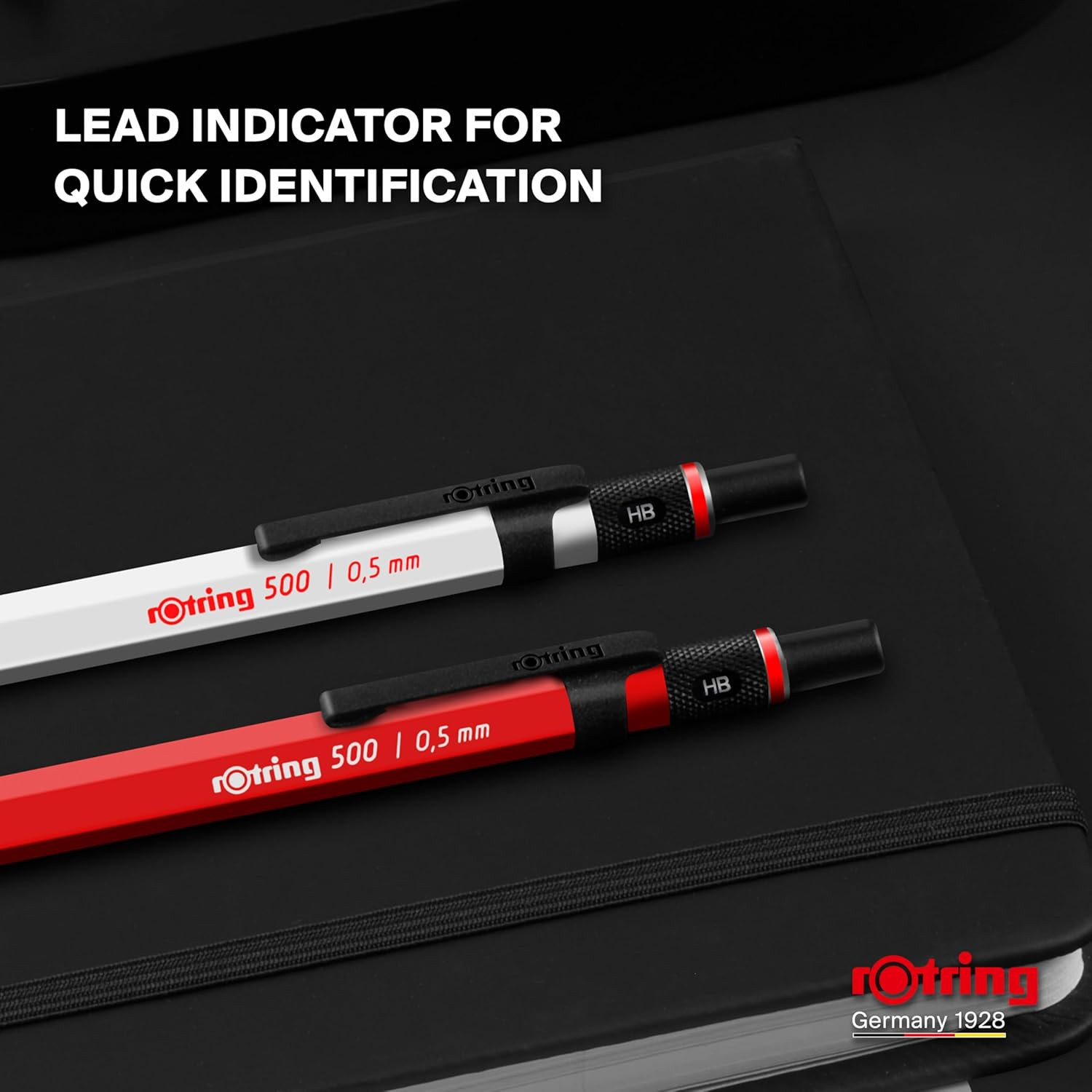 Rotring 500 Mechanical Pencil, Green Hexagonal Plastic Barrel and Non-Slip Textu
