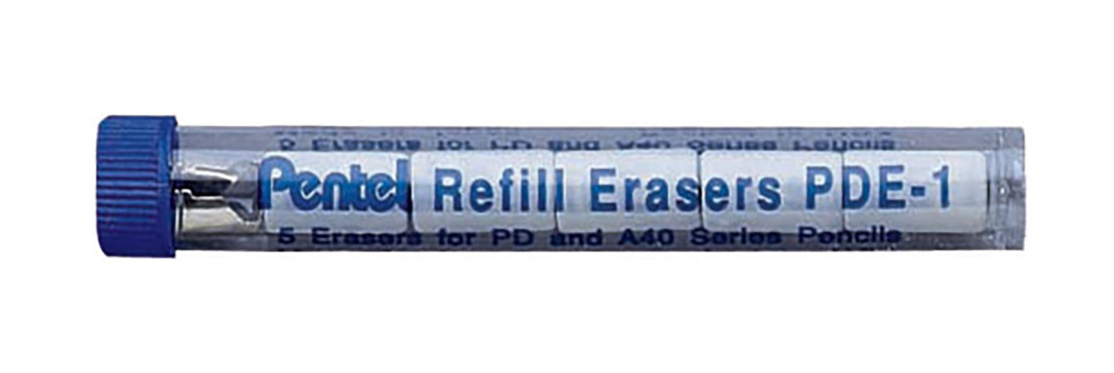 Large White Erasers 15 Count Pack with Metal Holder for Mechanical Pencils