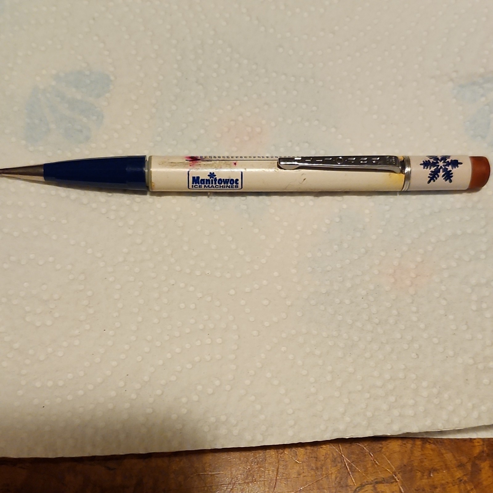 Manitowoc Vintage Mechanical Clutch Pencil Plastic with Pocket Clip