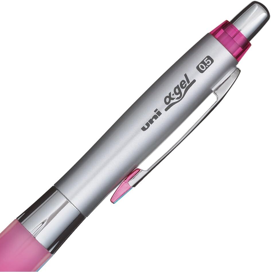 Uniball Alpha Gel 0.5mm Mechanical Pencil Rose Pink Soft Grip Shaker Pen