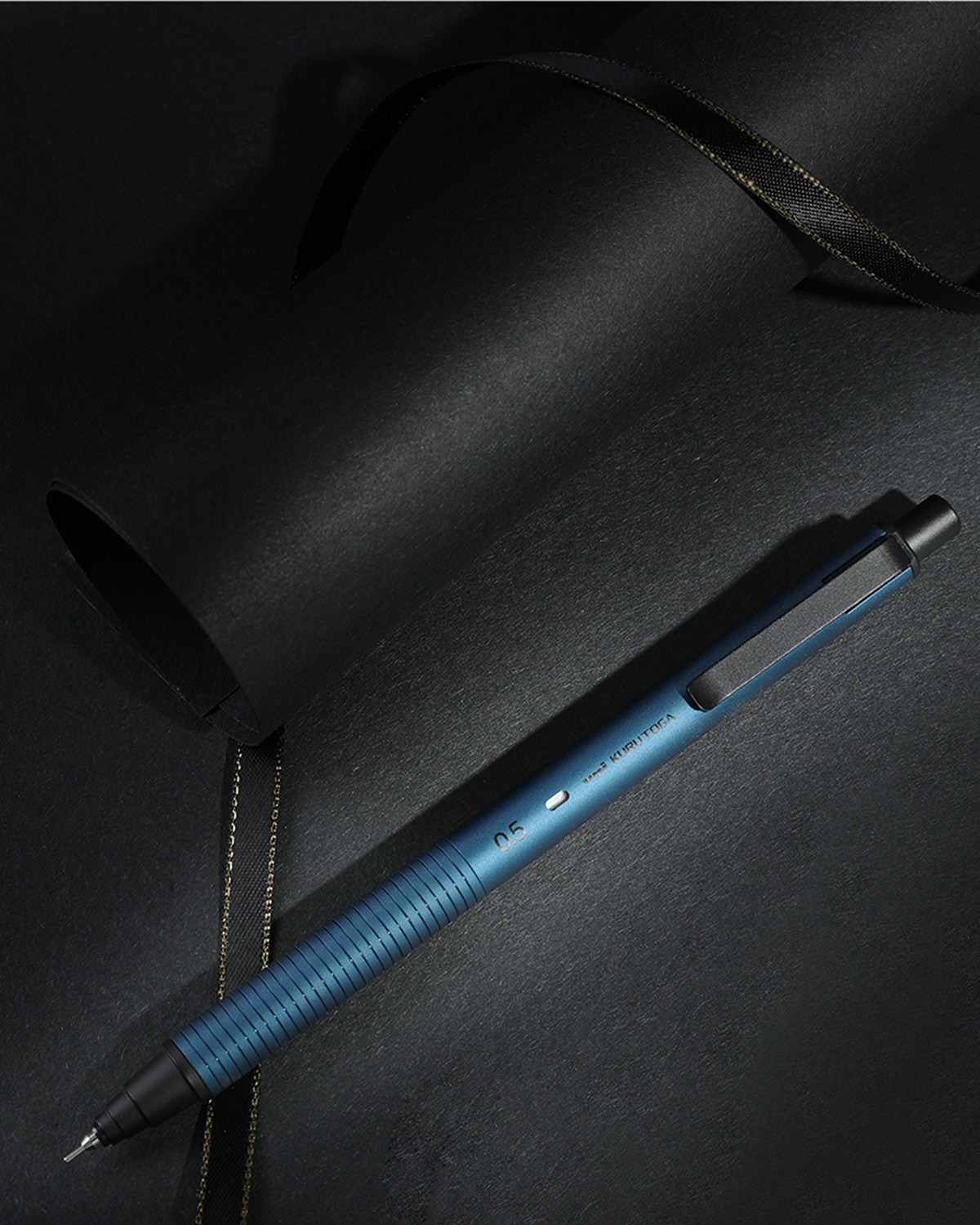 Japan UNI M5-KH 1P.10 Metal Automatic Rotating Pencil 0.5mm Silent Blue