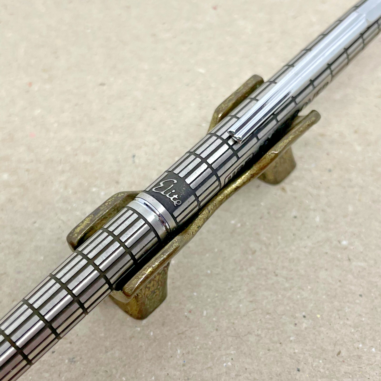 Pilot Mechanical Pencil Elite Stainless Steel Barrel UBE Logo Made in Japan