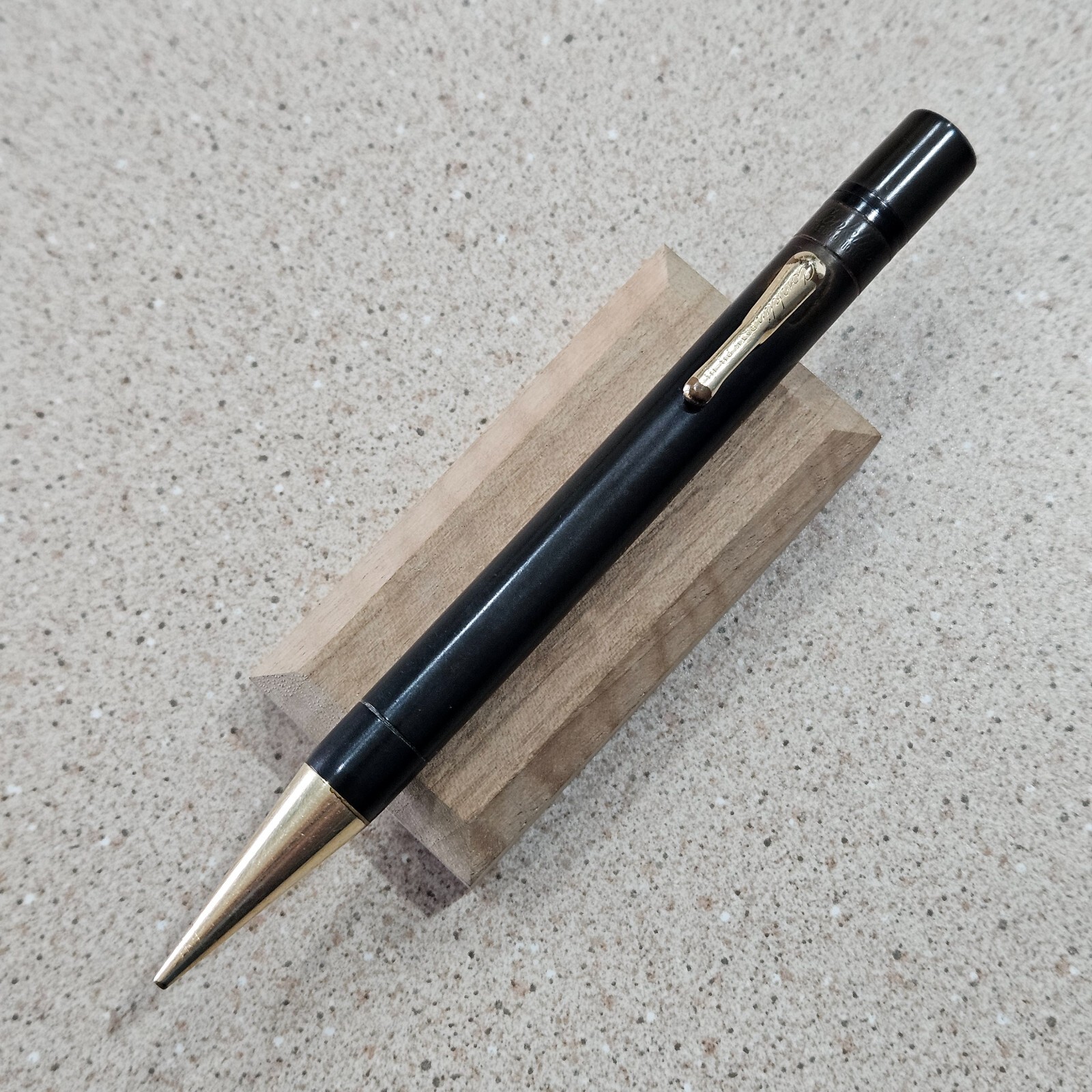 Conklin Endura Black Rings Gold Filled Trim 5.5″ Mechanical Pencil PAT 5-28-18