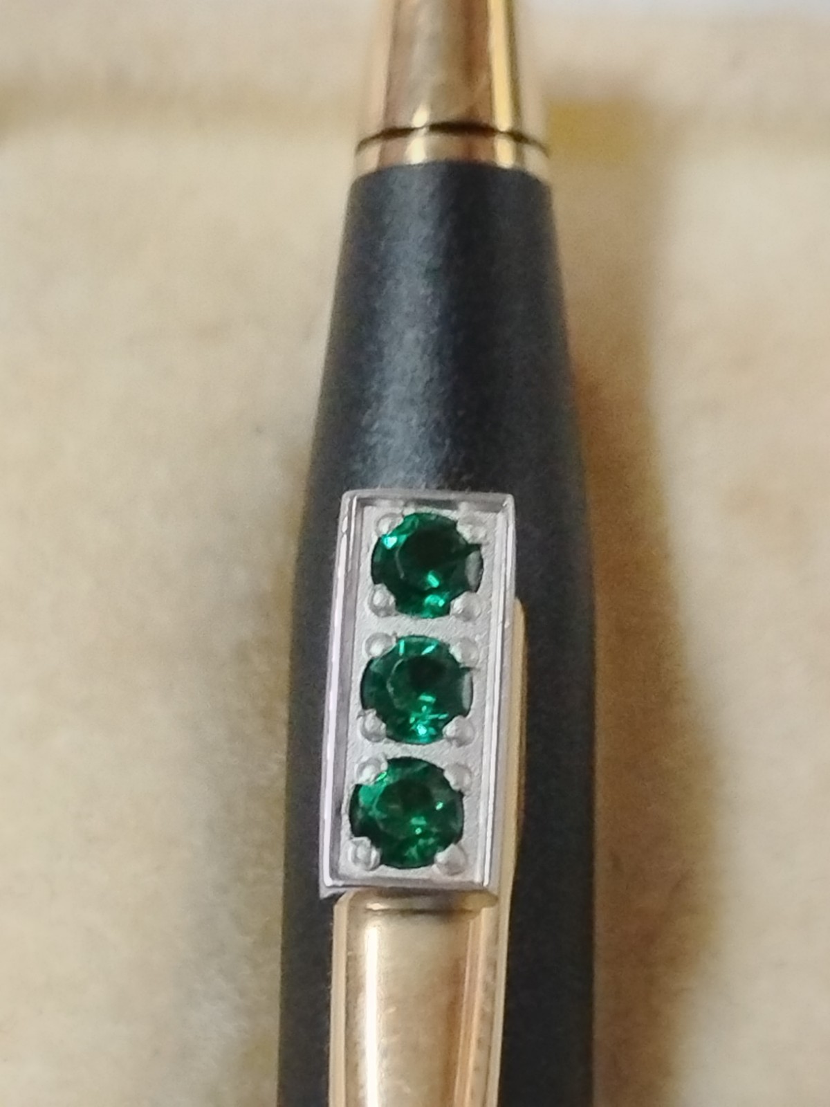 VTG Cross Classic Century mechanical pencil three emerald-green stones #N8