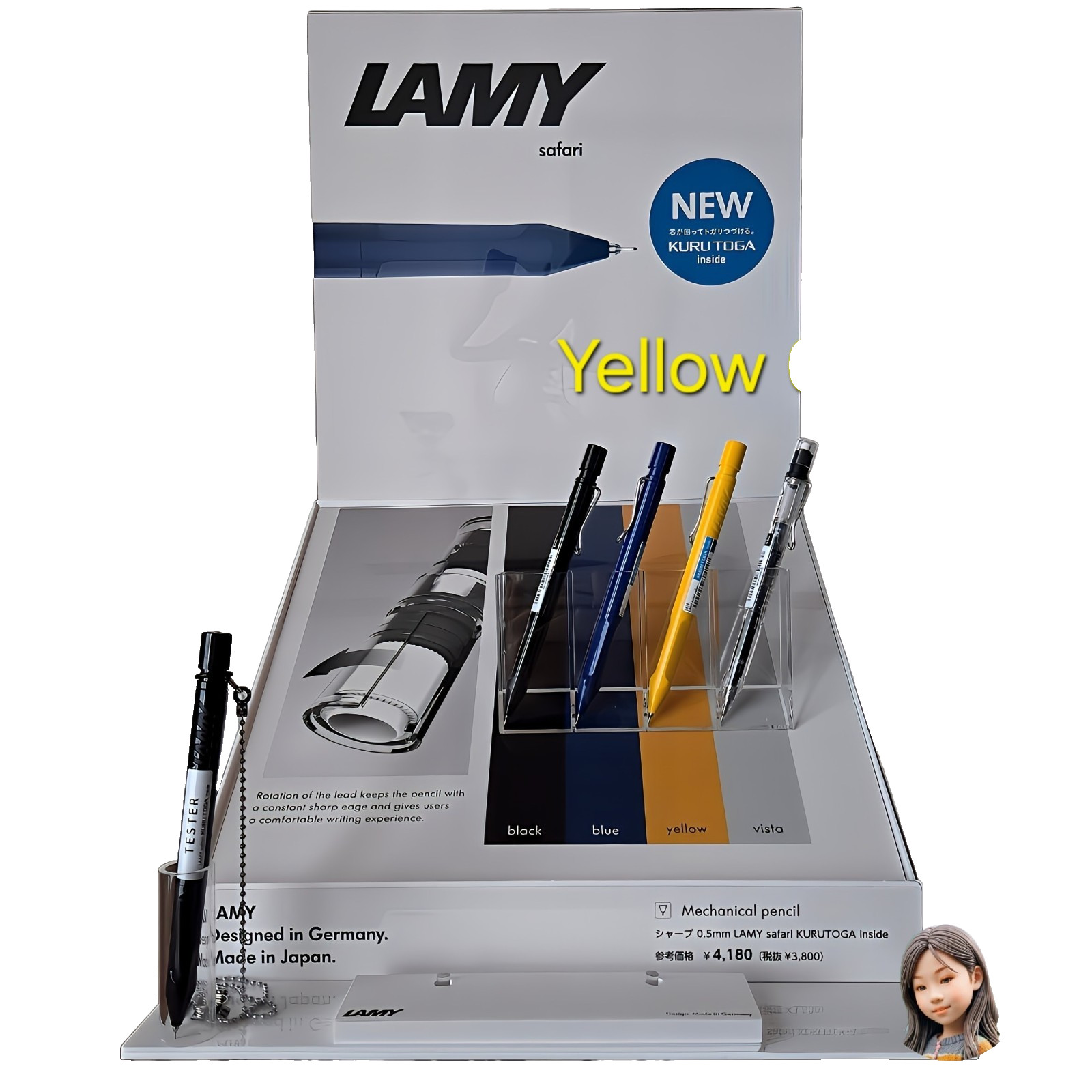LAMY Safari Mechanical Pencil Kuru Toga Inside 0.5mm Yellow Japan