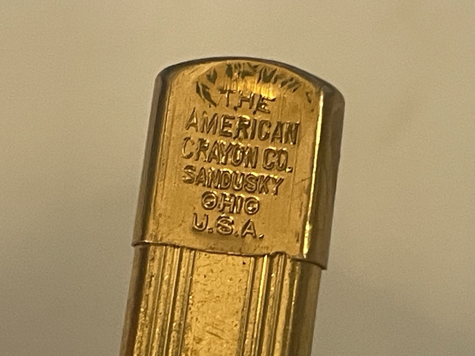 AMERICAN CRAYON Lead Metal Capsule Case Container Mechanical Pencil Sandusky OH