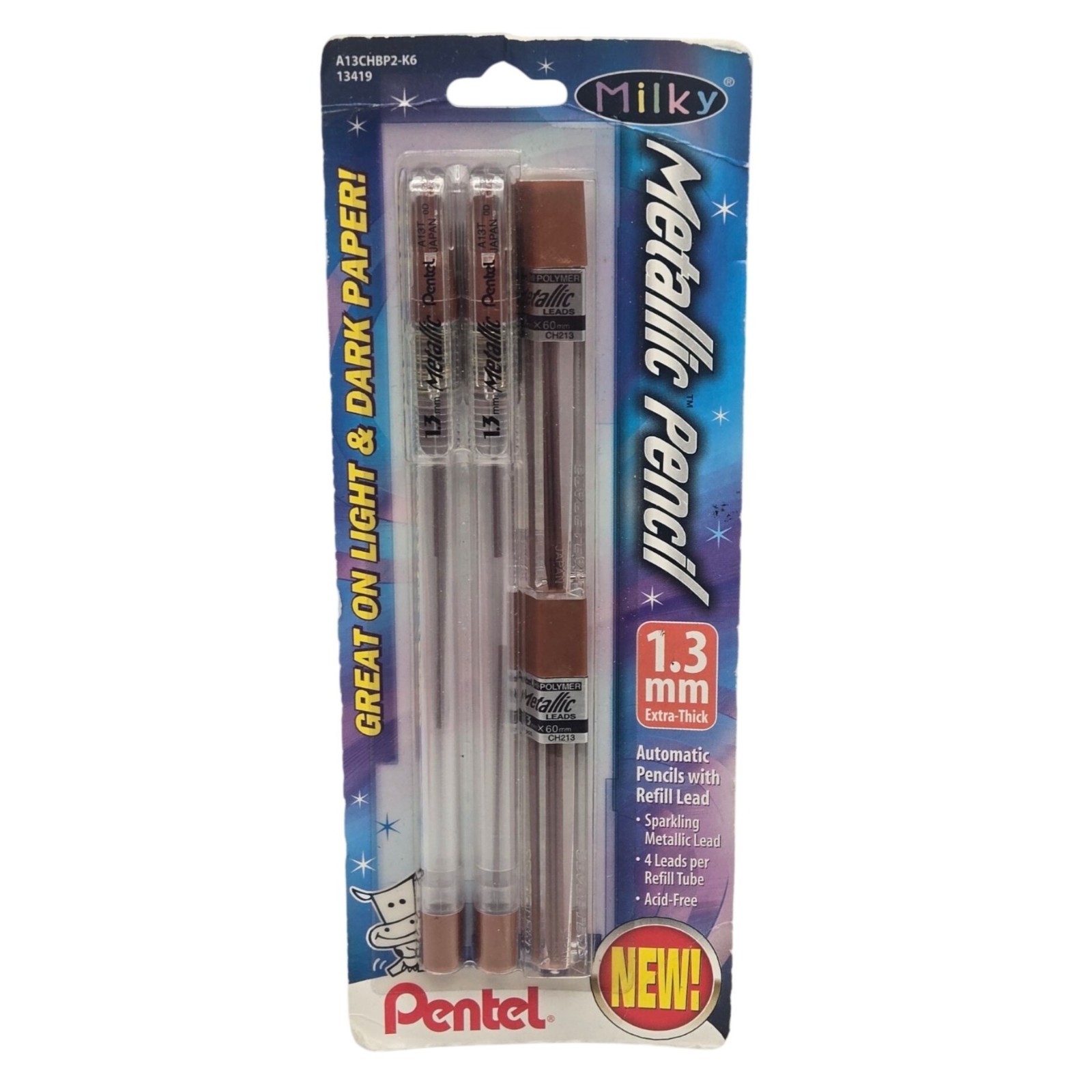 Pentel Metallic Automatic Pencils 1.3mm With Refill Lead Copper Color NOS