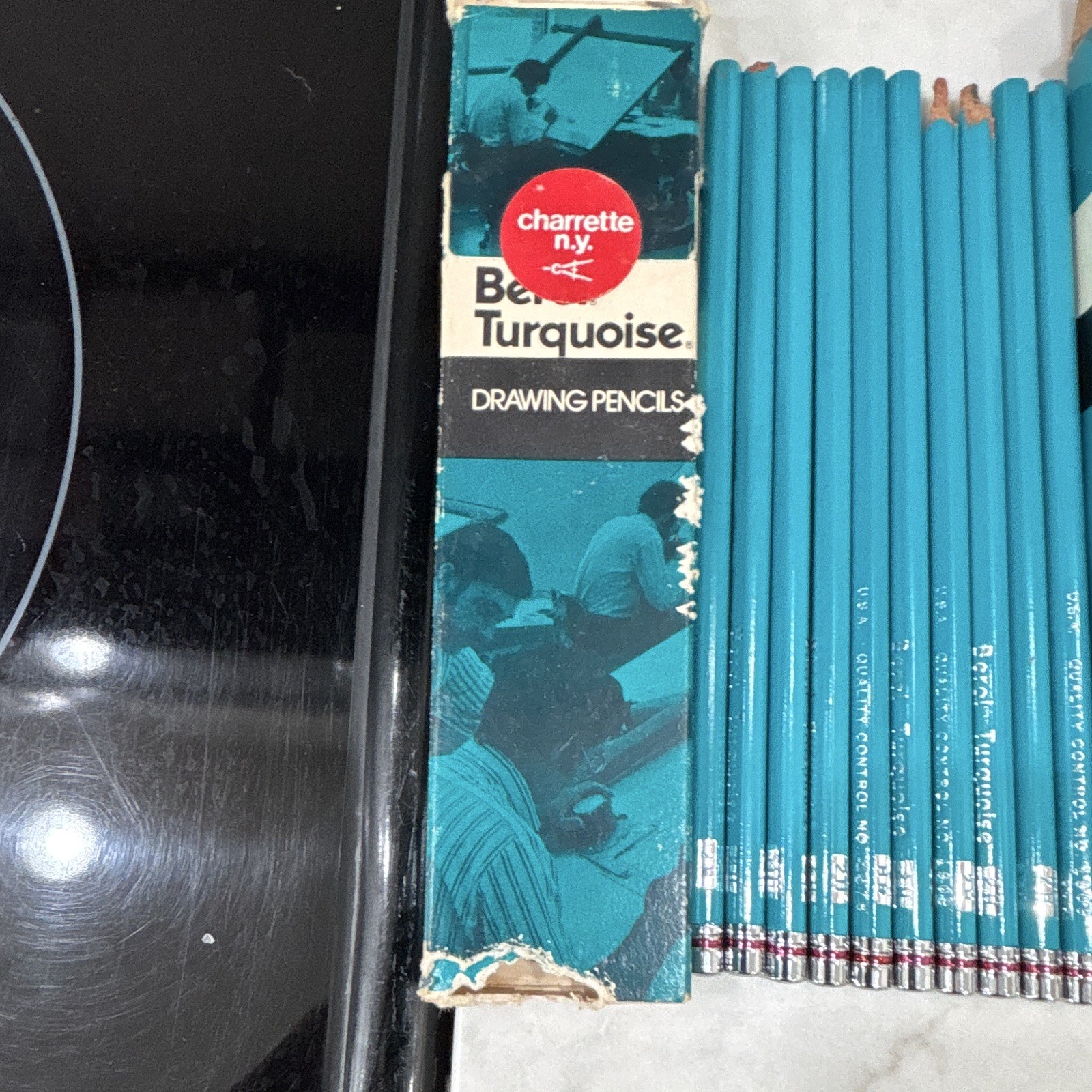 Vintage Eberhard Faber Tri-Venture Drafting Pencil Lead Lot + Rapidograph Techni