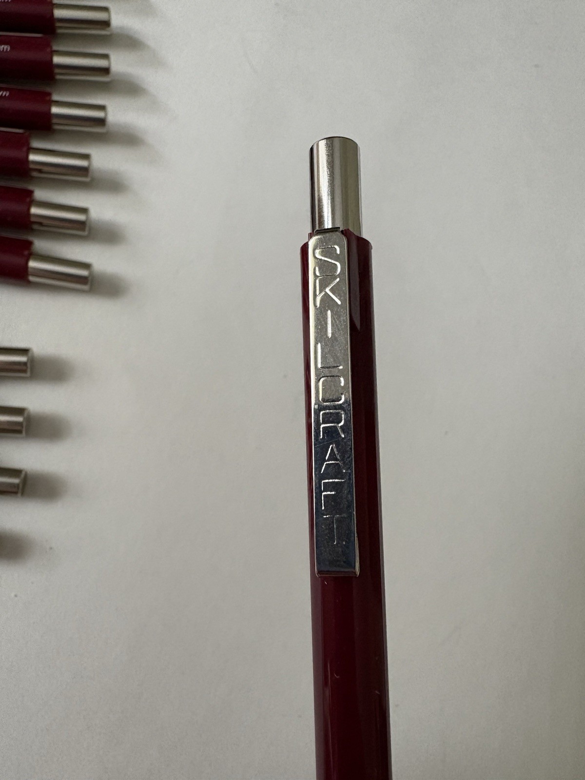 Box Unused 12 Fidelity SKILCRAFT BURGUNDY Mechanical Pencils 0.5 mm Push Action