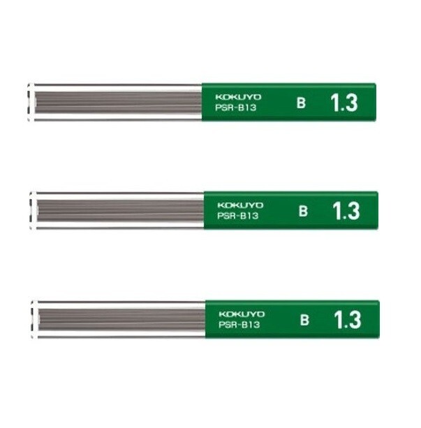 Kokuyo Mechanical Pencil Refill Lead, 1.3 mm B,10 pcs.× 3 Pack,PSR-B13-1P