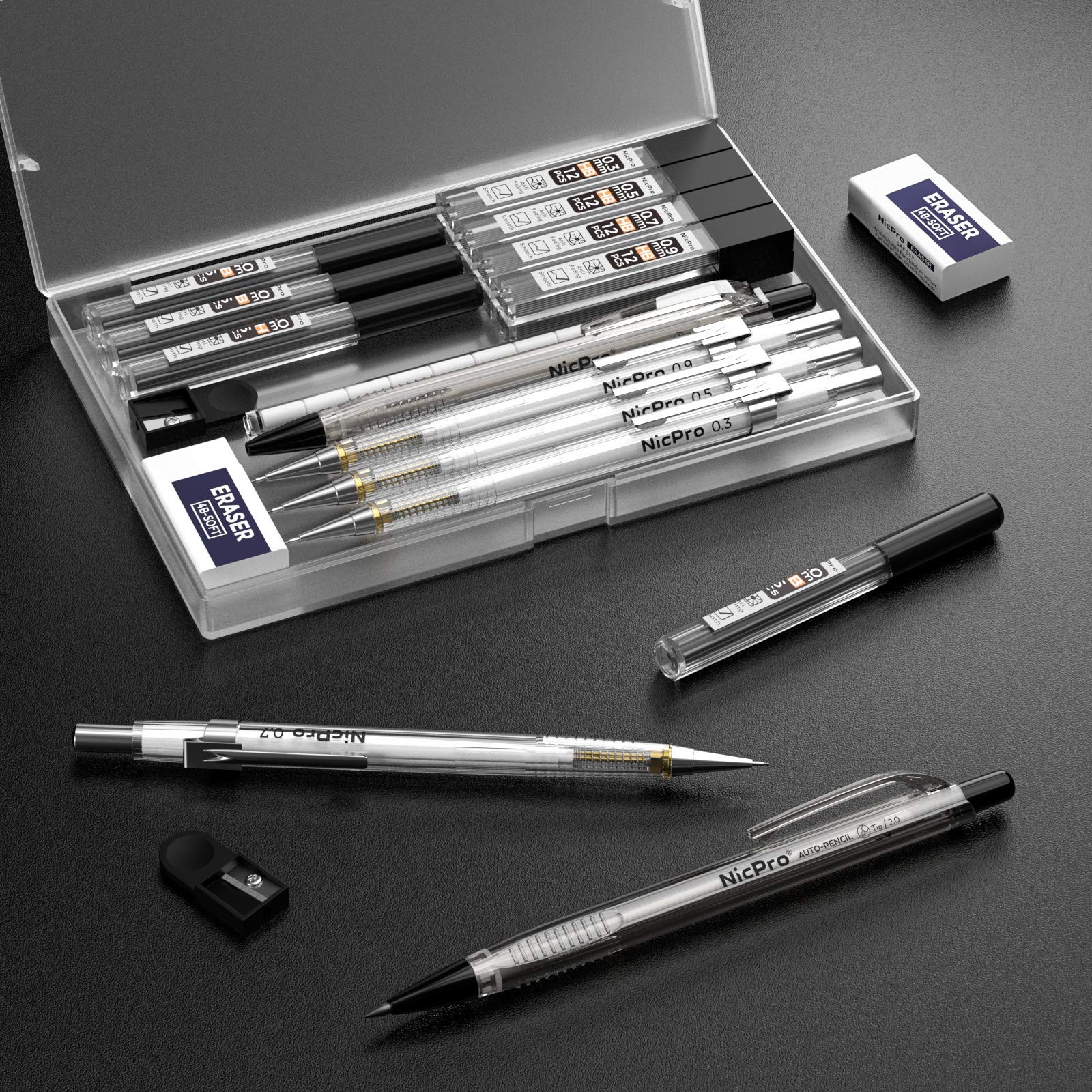 Nicpro 6PCS Art Mechanical Pencil Set, 4PCS Drafting Pencils 31 Piece #a