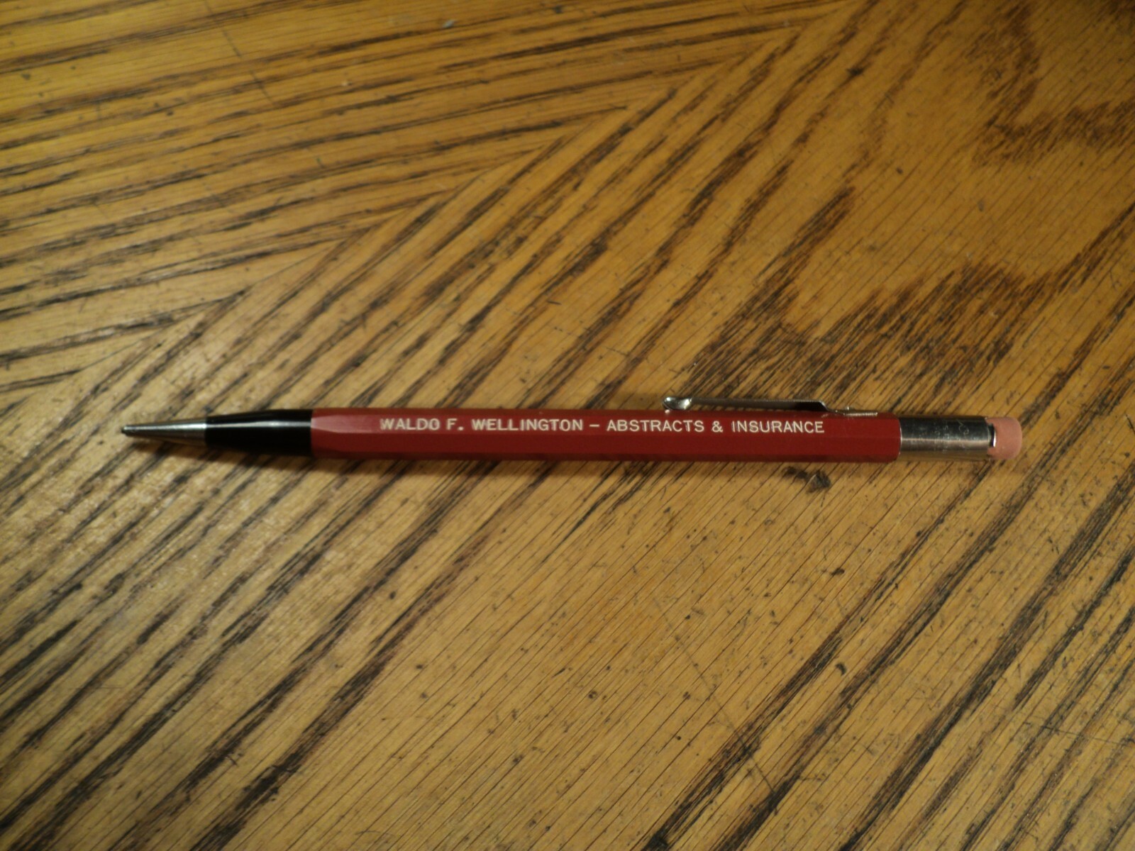Vintage Autopoint Mechanical Pencil Waldo F Wellington Abstracts & Insurance