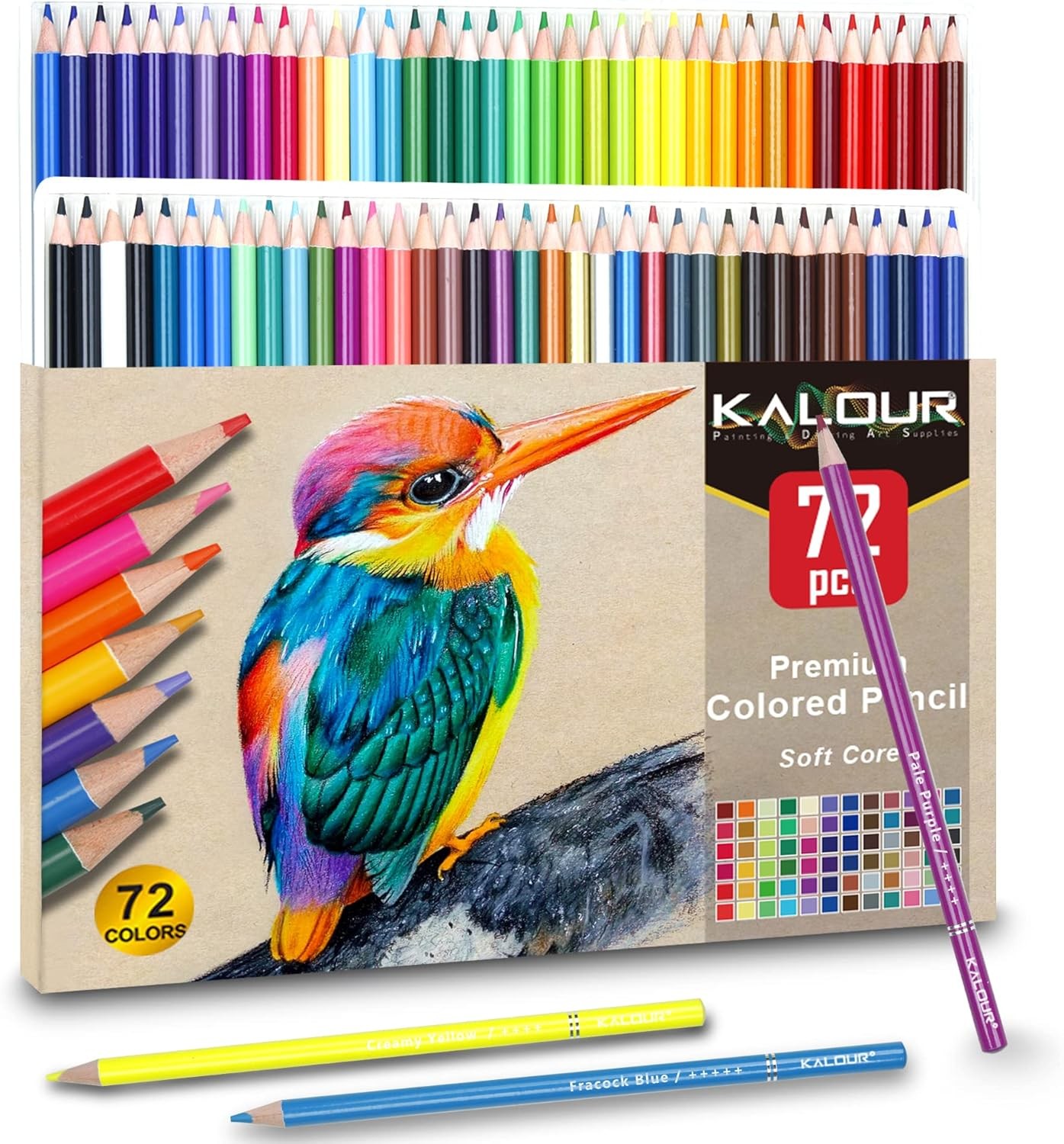 KALOUR 72 Count Colored Pencils for Adult 1 (Pack of 72), Multicolor