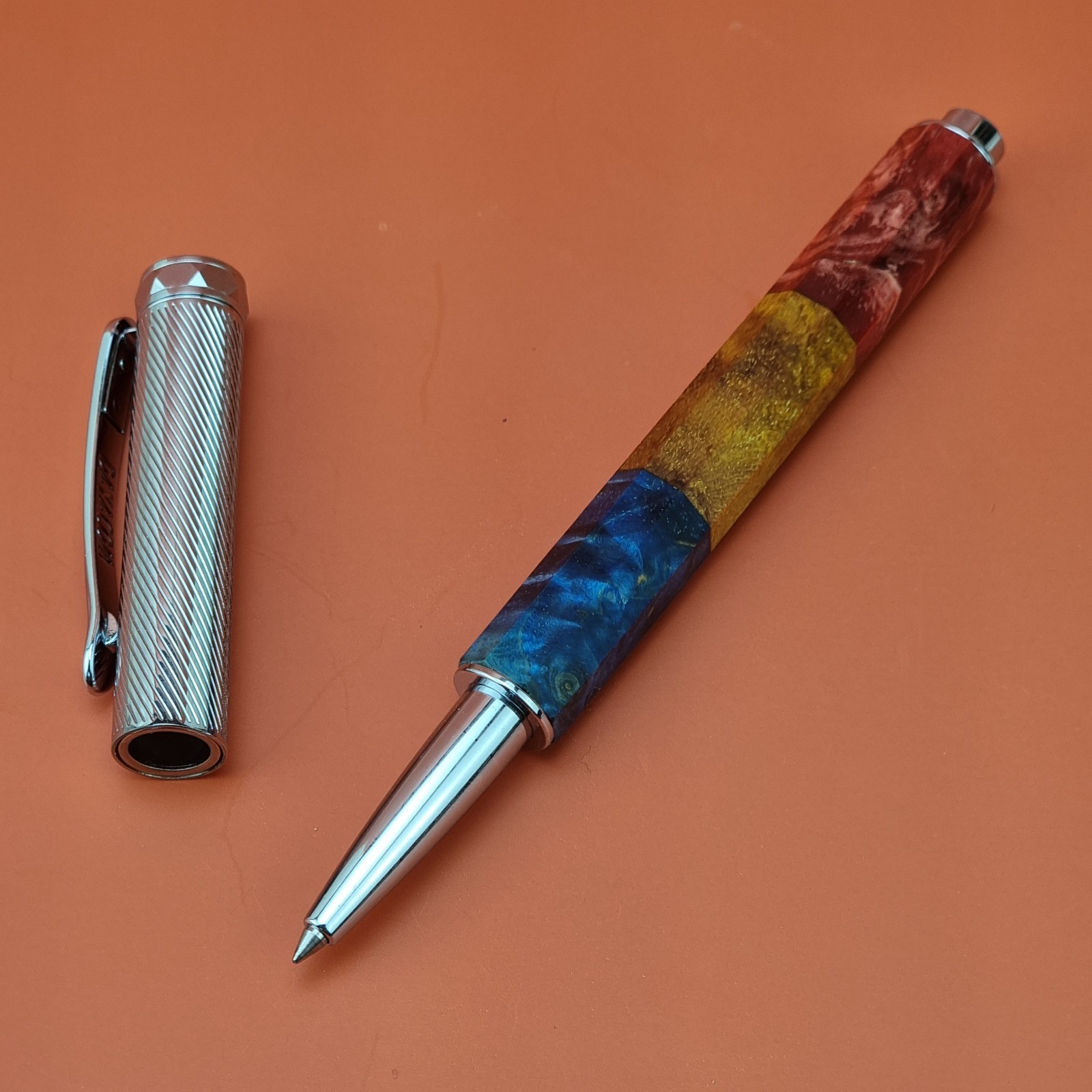Hand Crafted Water based Ballpointpen with Octagonal Wood Barrel