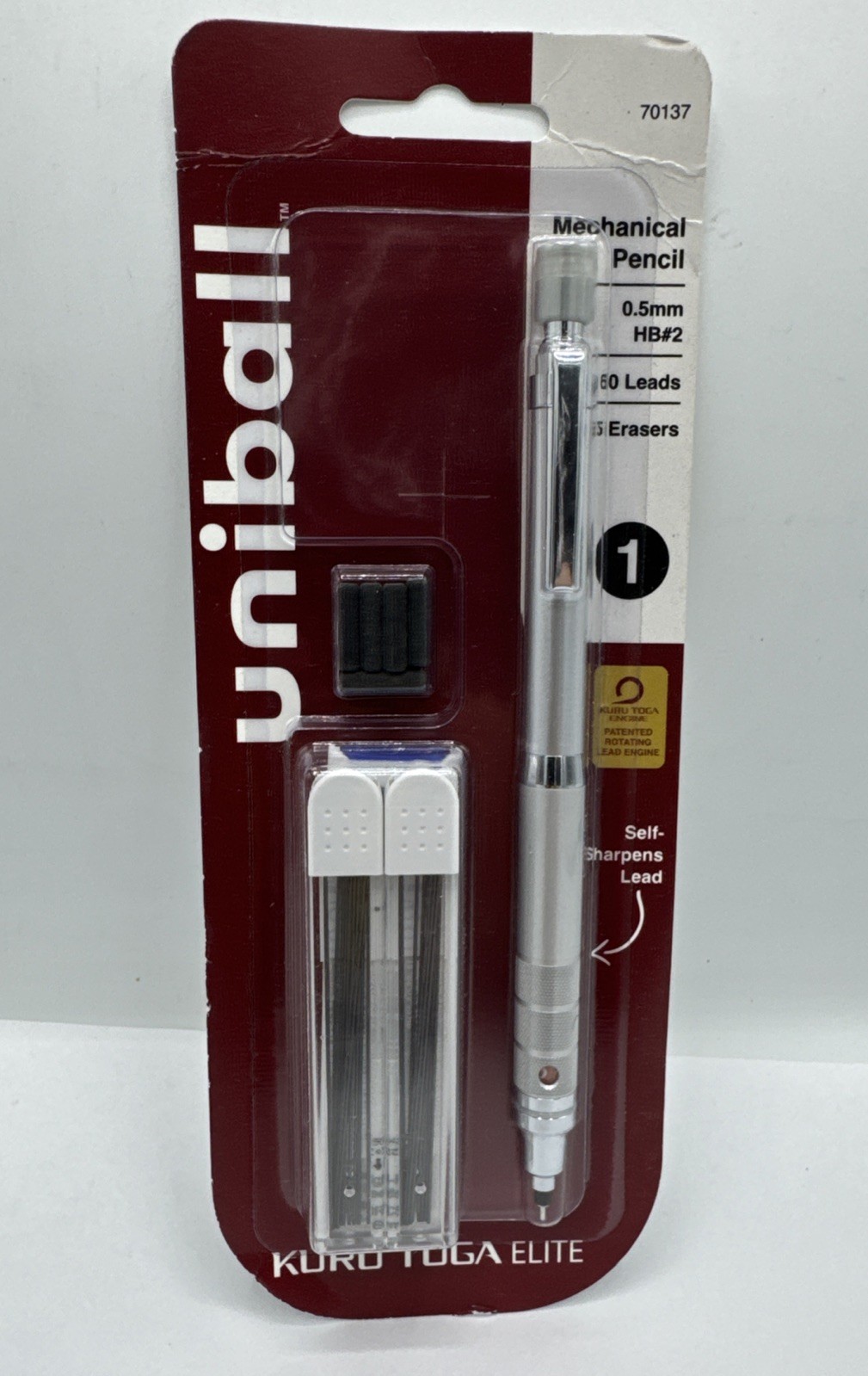 Uniball Kuru Toga Elite Mechanical Pencil Starter Kit with Silver Barrel