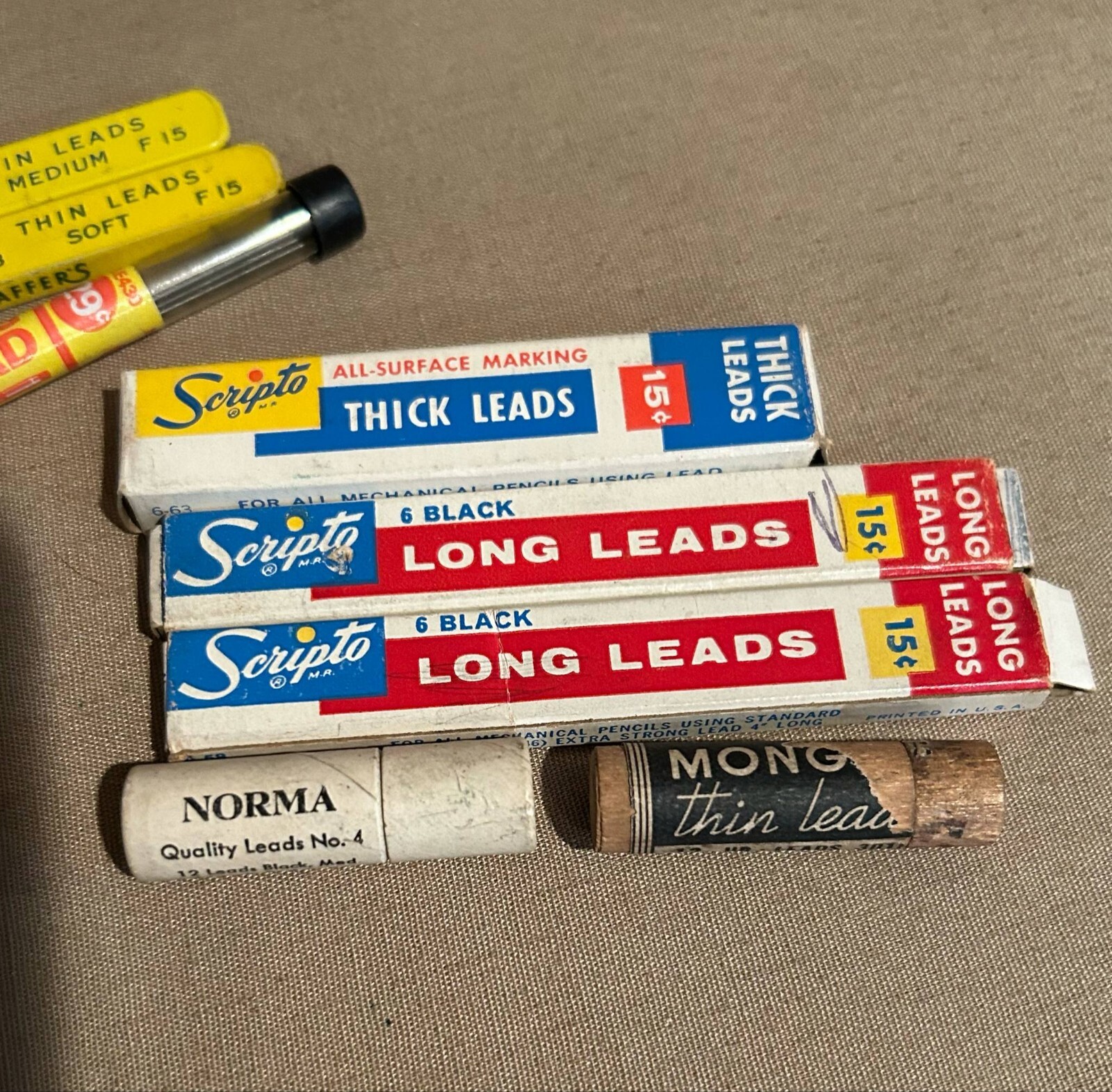 Mixed Lot (10) Vintage Sheaffer’s Leads Erasers Scripto Long Lead Autopoint READ