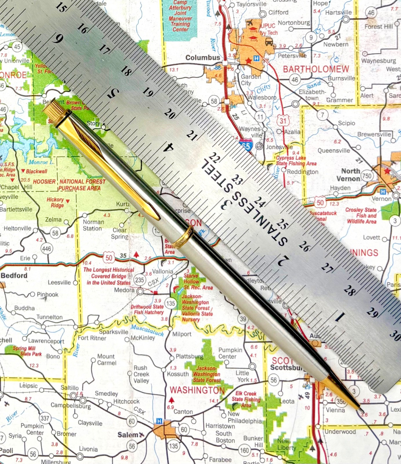 Vintage Stainless Steel Parker Premier “Flighter” Pencil , working push action