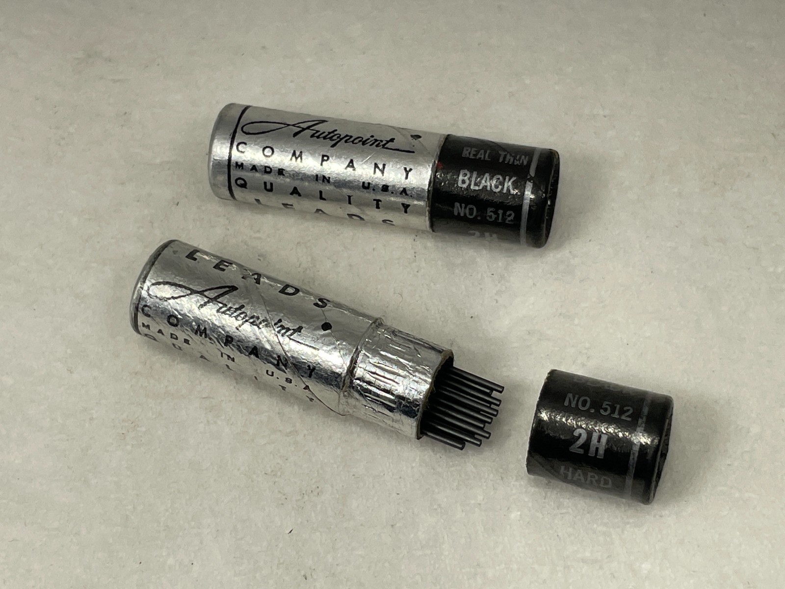 nos AUTOPOINT Pencil Leads BLACK ~ SOFT – THIN ~ 24ea – .036/.9mm ~ $5 ship+Free