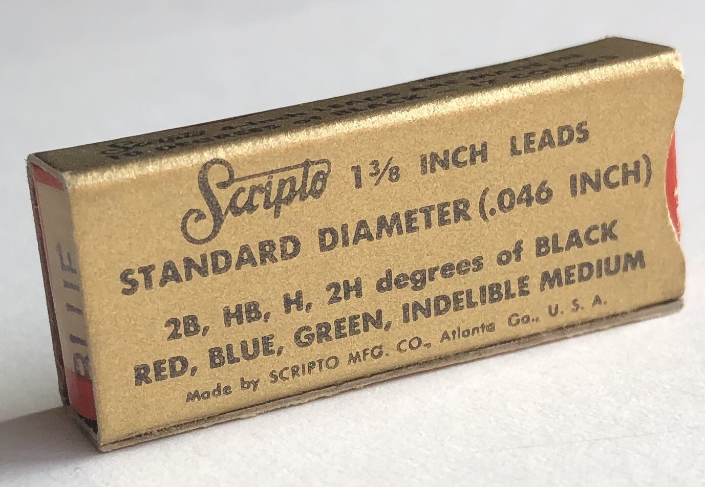 Vintage Scripto Mechanical Pencil Lead BLUE 1.18mm 1-3/8″ NOS 15pk USA