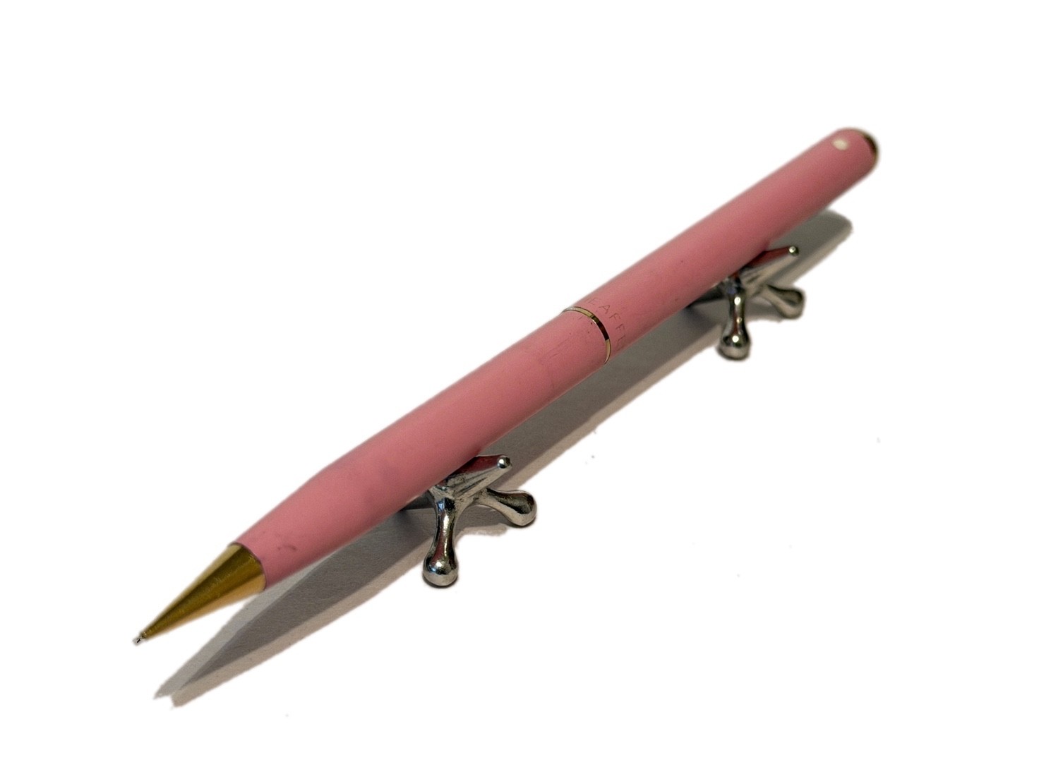 Sheaffer White Dot Clutch Mechanical Pencil No 648 Tea Rose Clipless Purse Desk