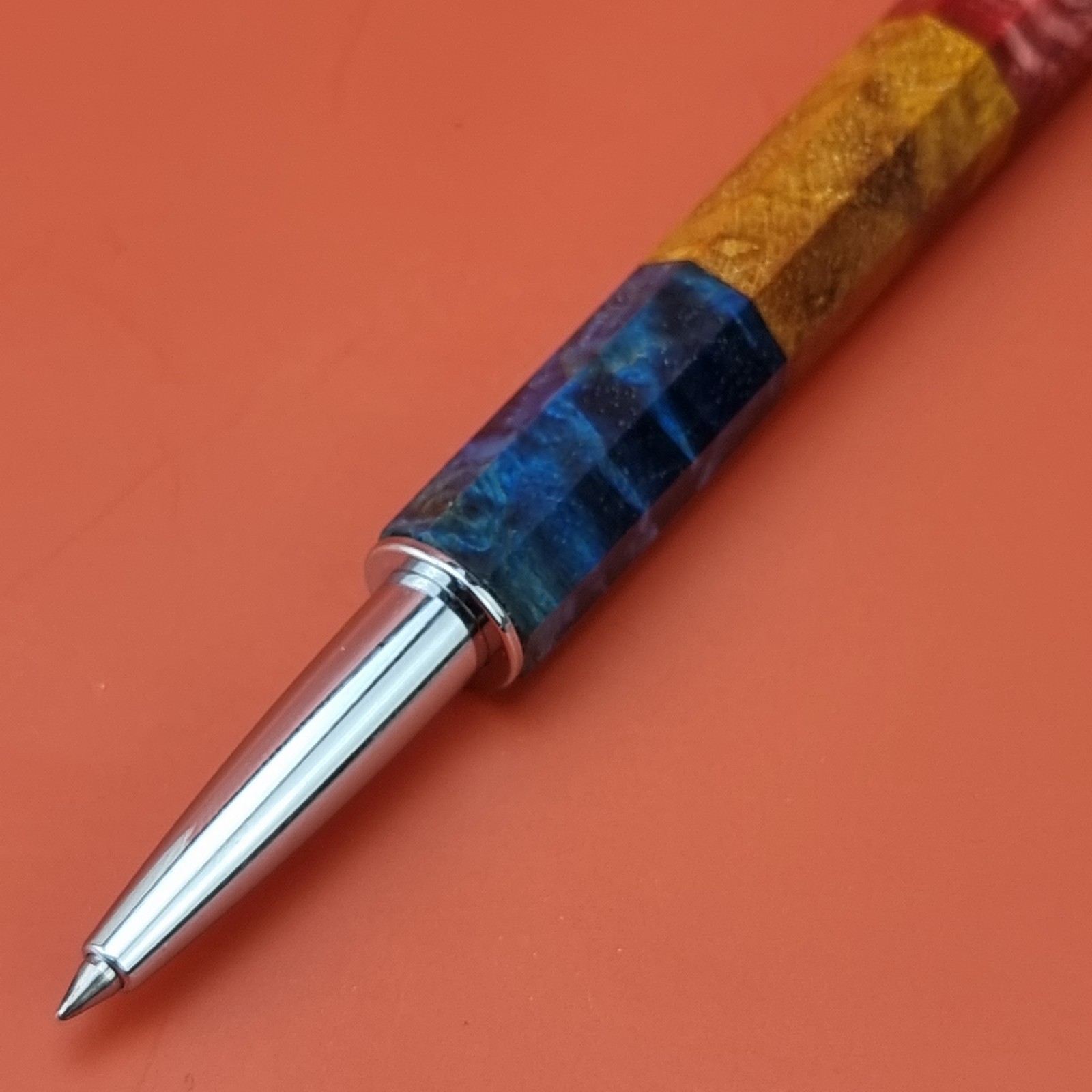 Hand Crafted Water based Ballpointpen with Octagonal Wood Barrel