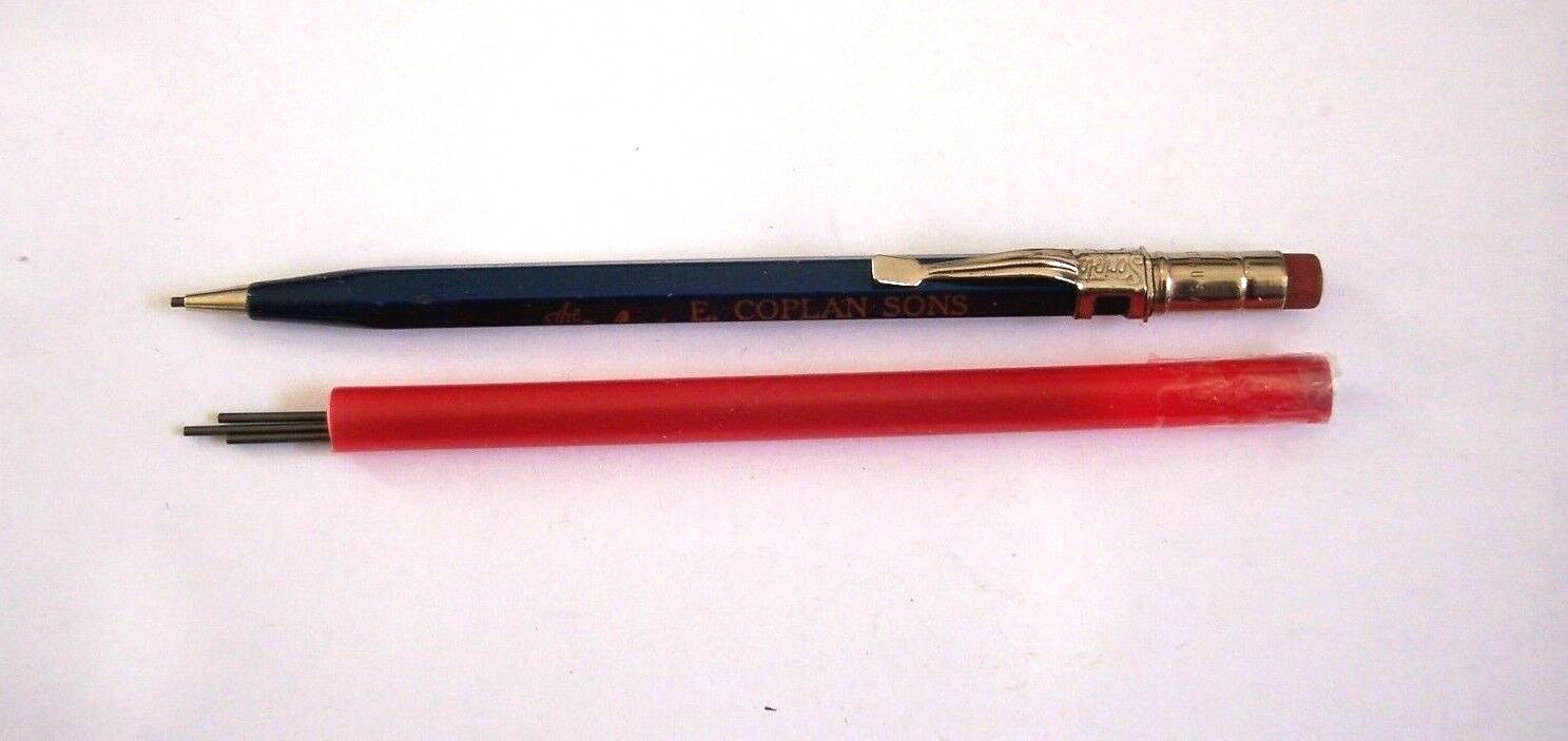 RARE Vintage Collectible Metal SCRIPTO 1.1mm Mechanical Pencil + Refills! RT01E