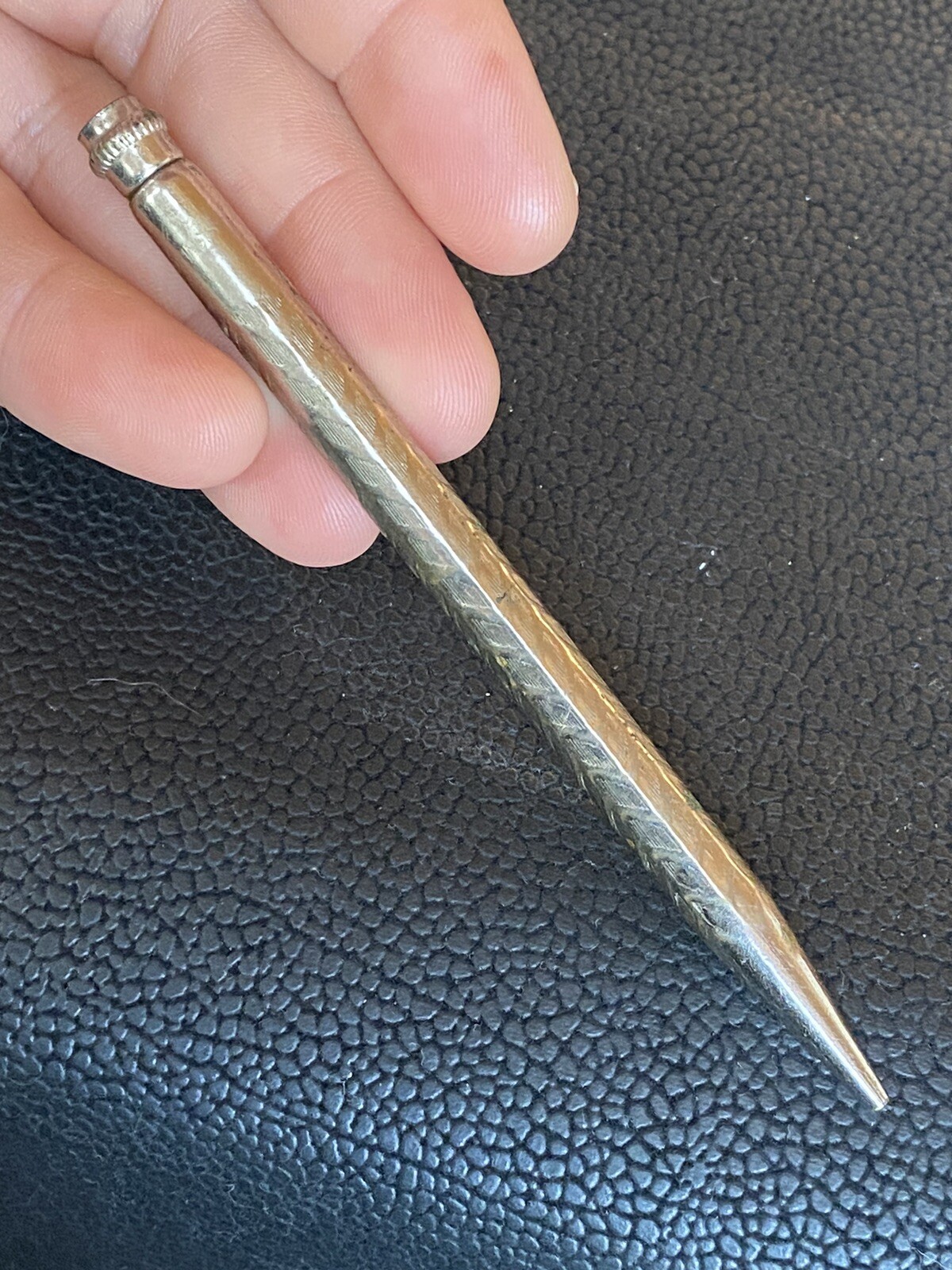 VTG 1920s/30’s Made In USA PAT’D Mechanical Pencil Silver Tone Twist Top AS IS