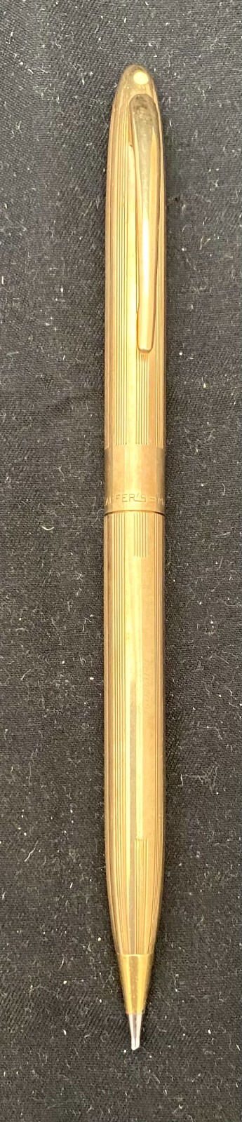 VTG USA SHEAFFER CREST ELECTROPLATED GOLD MECHANICAL PENCIL, WHITE DOT, c1995 g