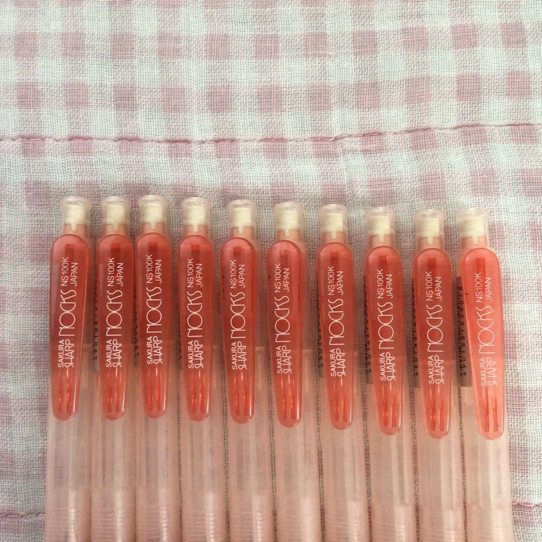 Sakura Sharp Pencil 0.5mm Nocks Pink 10 pieces Discontinued