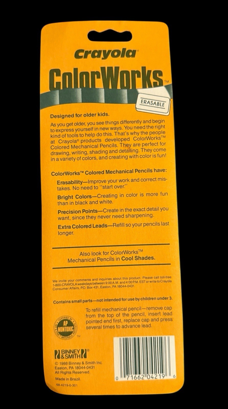NOS Vintage 1988 Crayola Color Works Warm Shade Erasable Mechanical Lead Pencils