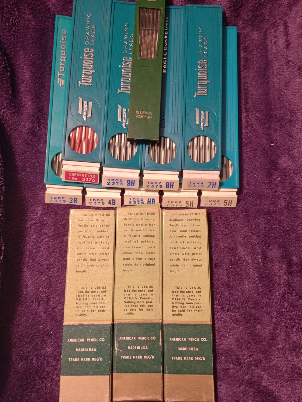🔥18 vintage mechanical pencil leads Eagle, Venus And Faber-Castell🔥