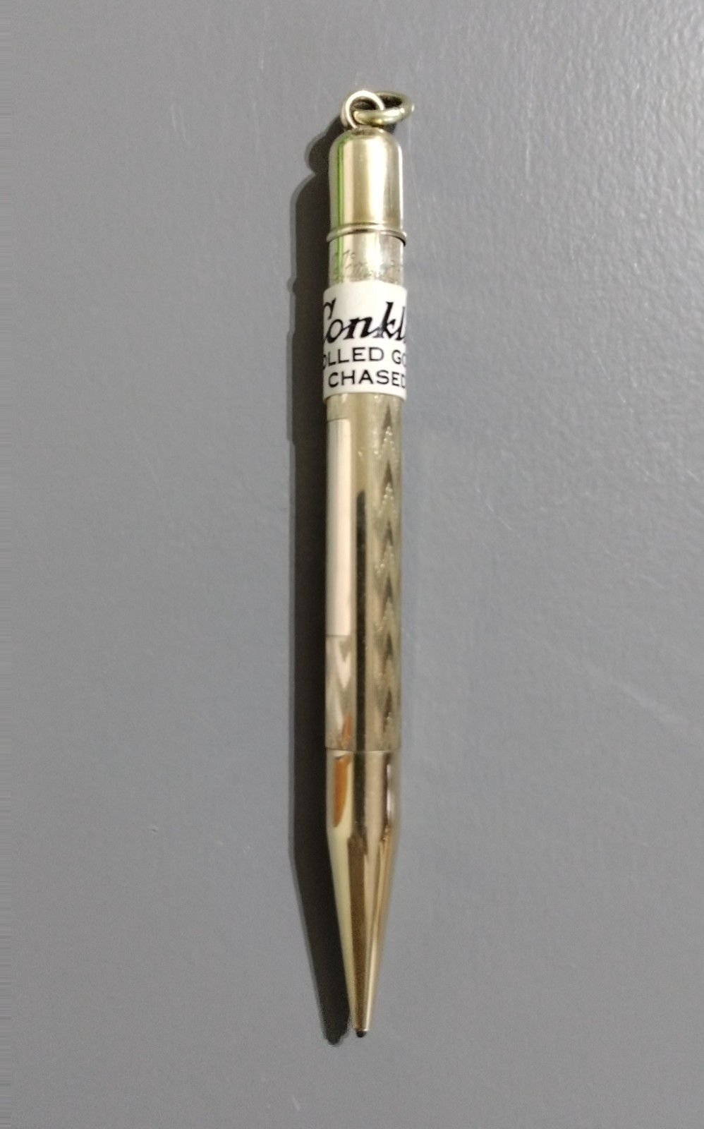 Vintage 1920 Conklin Mechanical Pencil Rolled Gold Chased With Engraving Rare