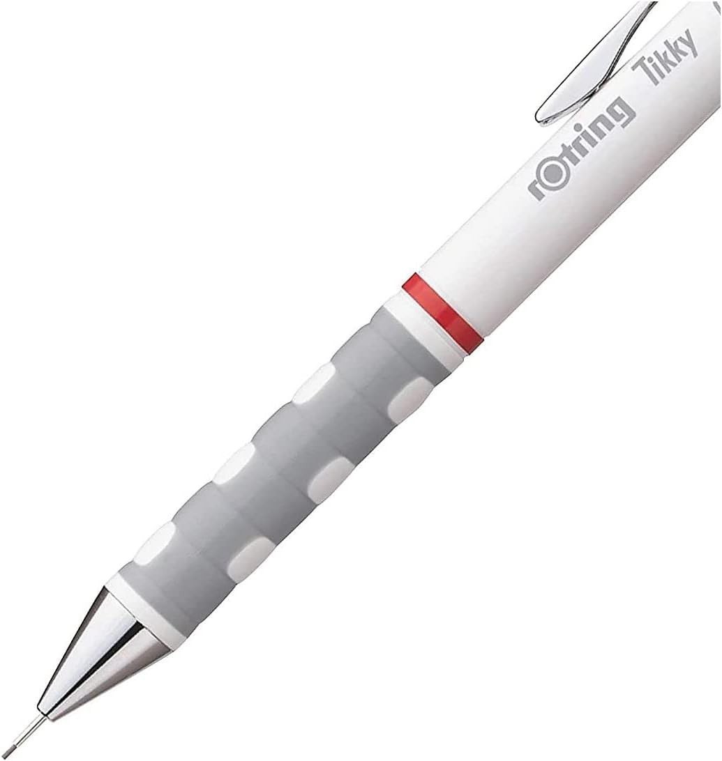 0.5mm Tikky Mechanical Pencil in White – Lead Advancement & Eraser Combo
