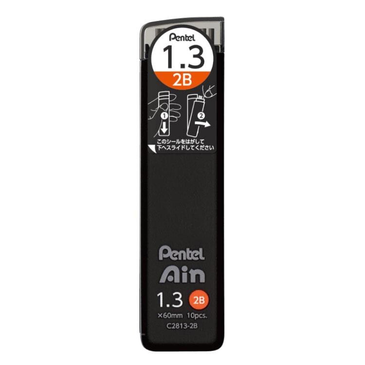 Pentel Ain Mechanical Pencil Lead 1.3 mm 2B,10 pieces.,C2813-2B,New release 2023
