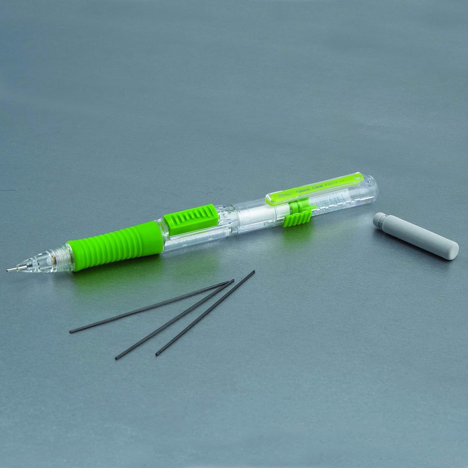 Fast Side-Advance 0.7mm Mechanical Pencils – Green Accents, Box of 12 for Adults