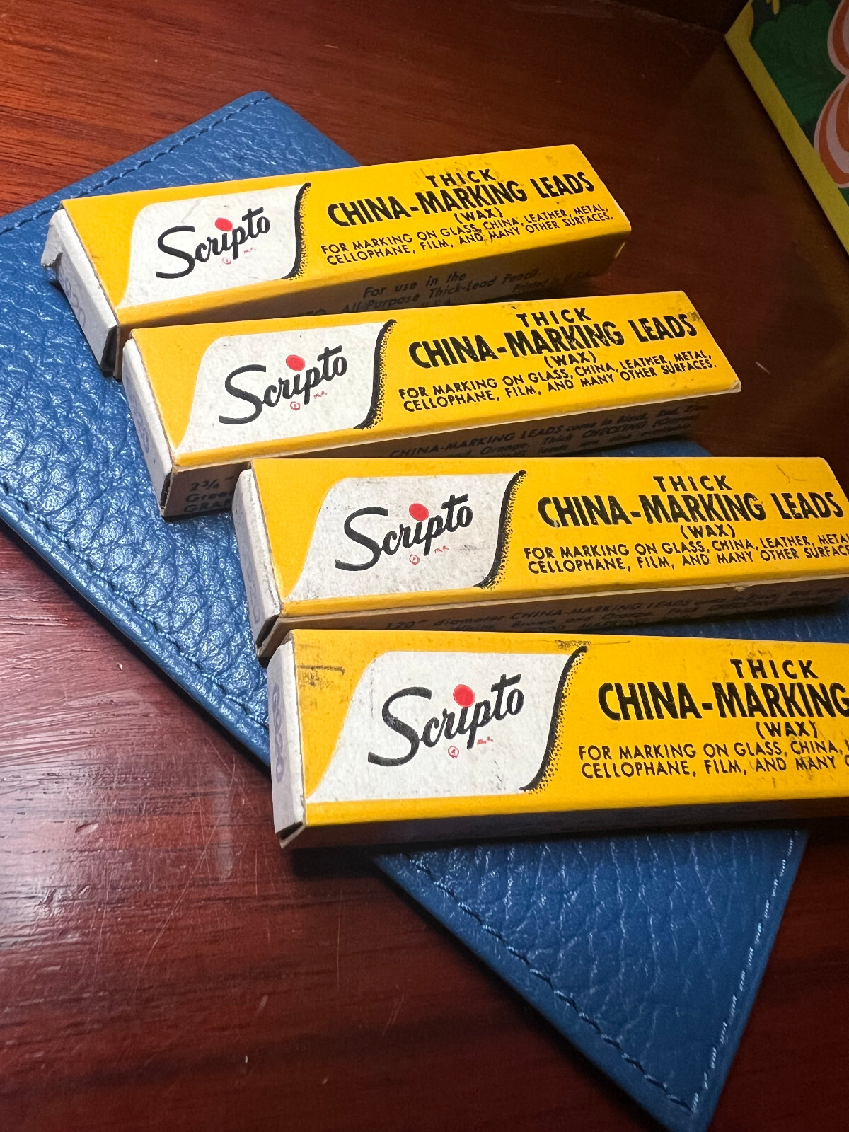 1 BOX OF VINTAGE SCRIPTO MARKING WAX LEADS FOR GLASS AND OTHER TEXTURES