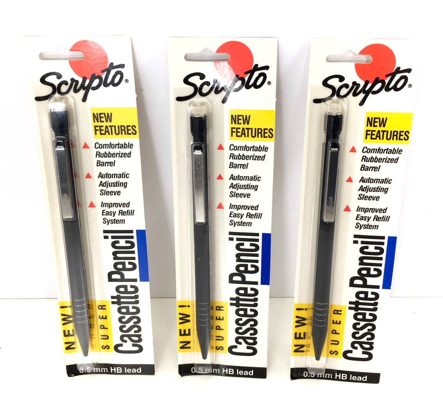 (X3) 1990 Scripto Super Cassette Mechanical Pencil P1450C .5mm Lead Black Japan