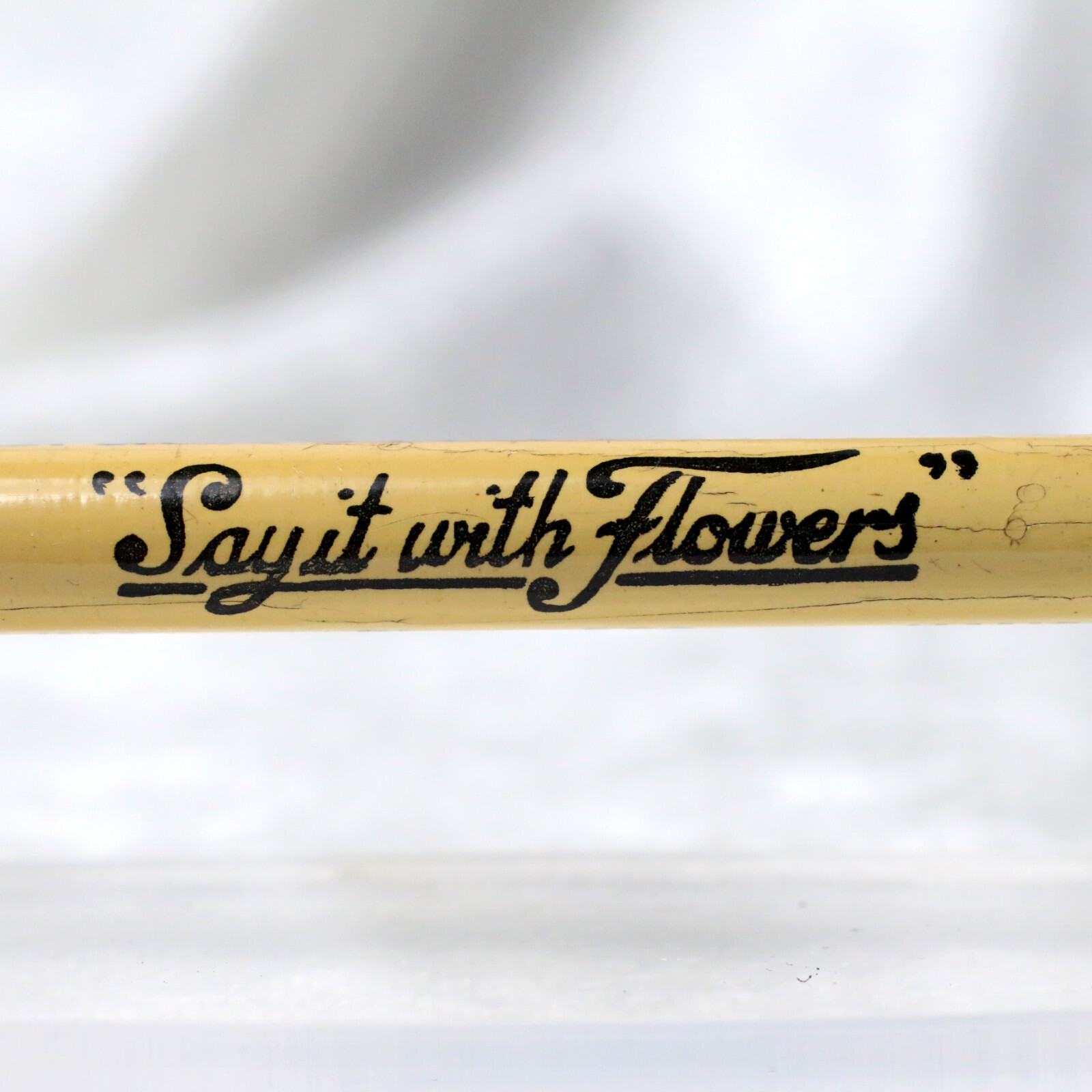 VTG 1930s REDIPOINT Spoon Clip SAY IT WITH FLOWERS Advertising Mechanical Pencil