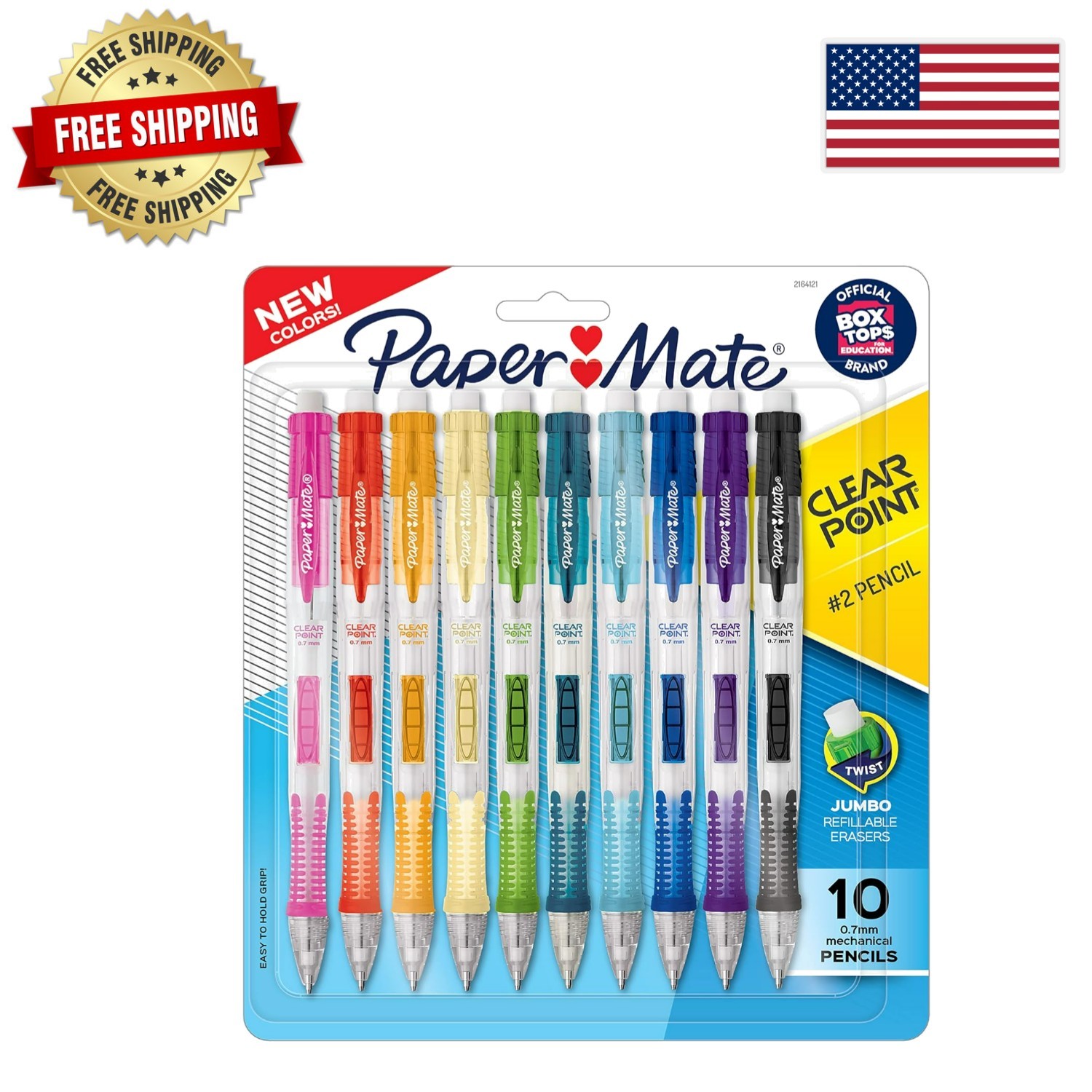 10 Count Clearpoint Mechanical Pencils – Comfortable Grip, Fashion Barrel Colors