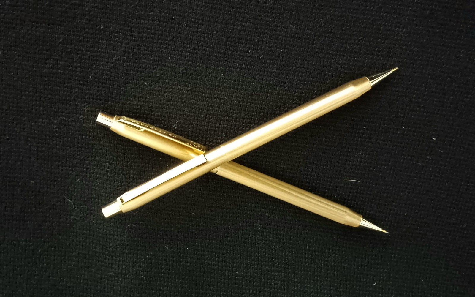 Vintage Centennial Mechanical Pencil Set Gold Tone Push button USA