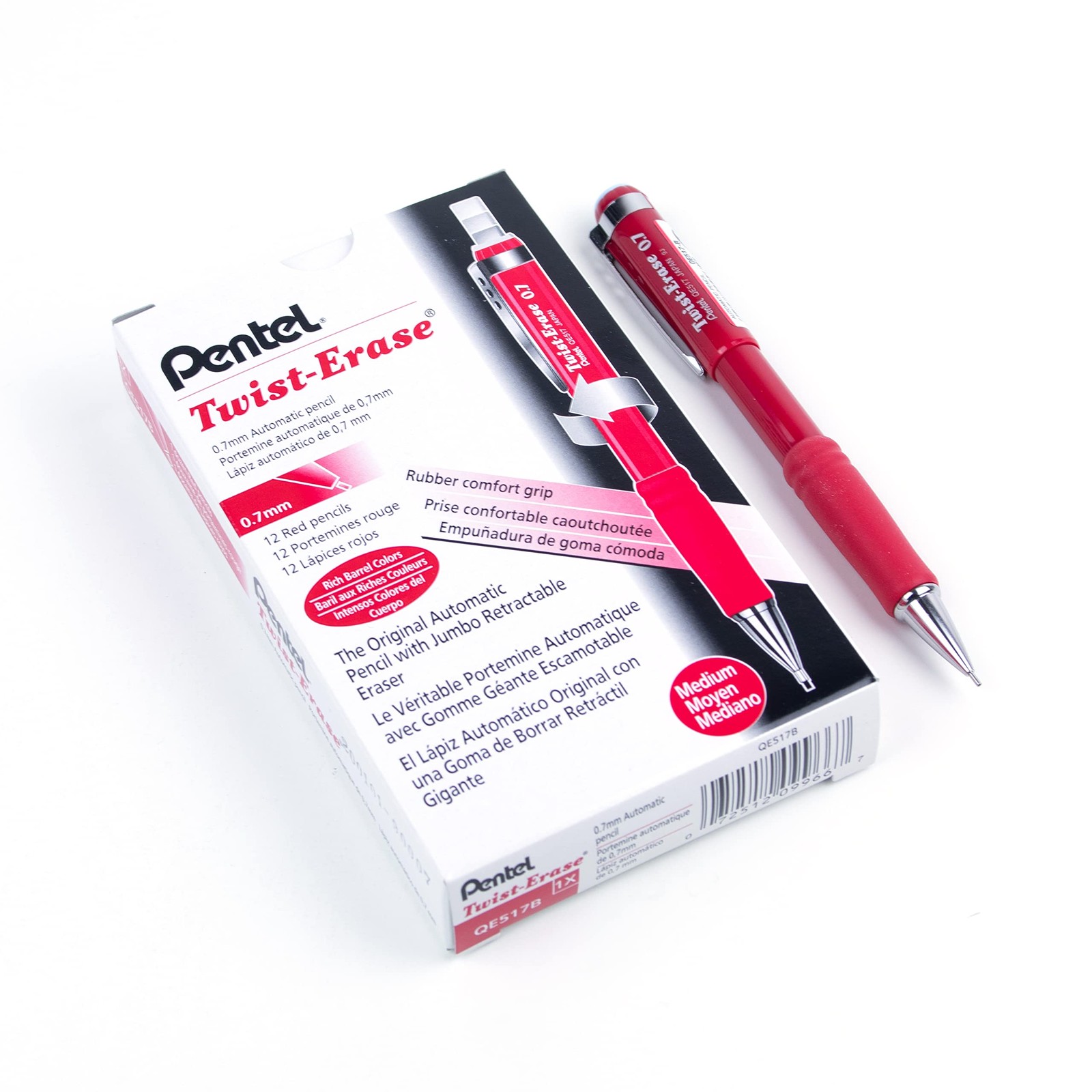 Pentel Twist Erase III Mechanical Pencil 0.7mm 12 Count with Eraser and Grip