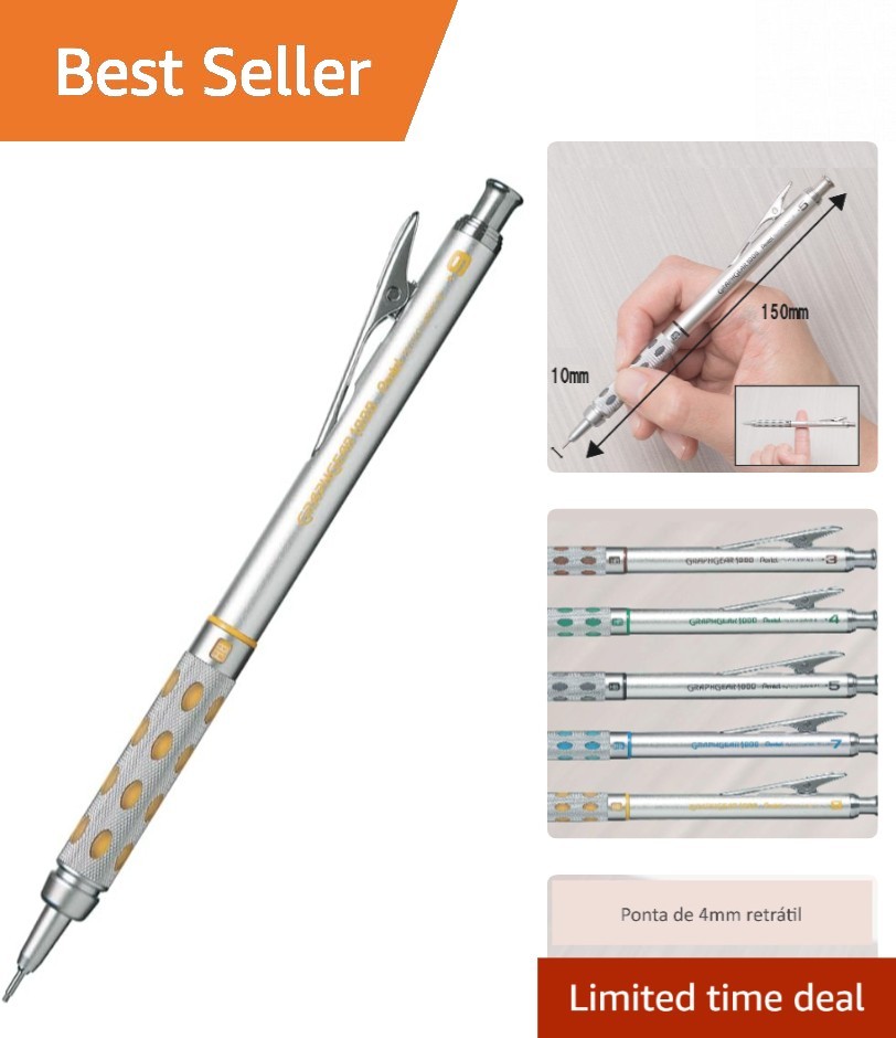 Refillable Yellow Graph Gear 1000 0.9mm Mechanical Pencil – Durable & Elegant