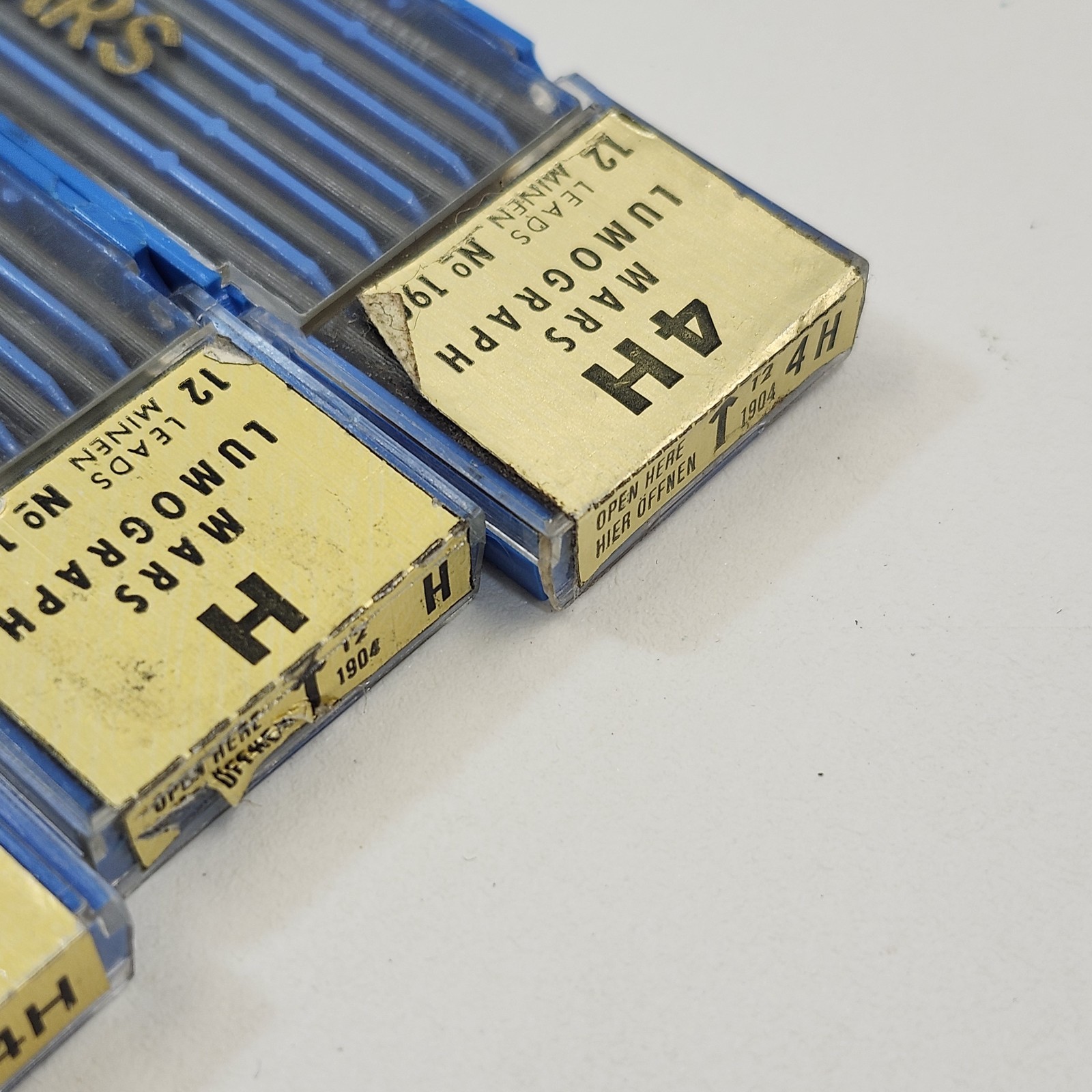 Staedtler Mars Lumograph Leads No 1904 200 Vintage 5 Boxes 9H 4H H 58 Pieces